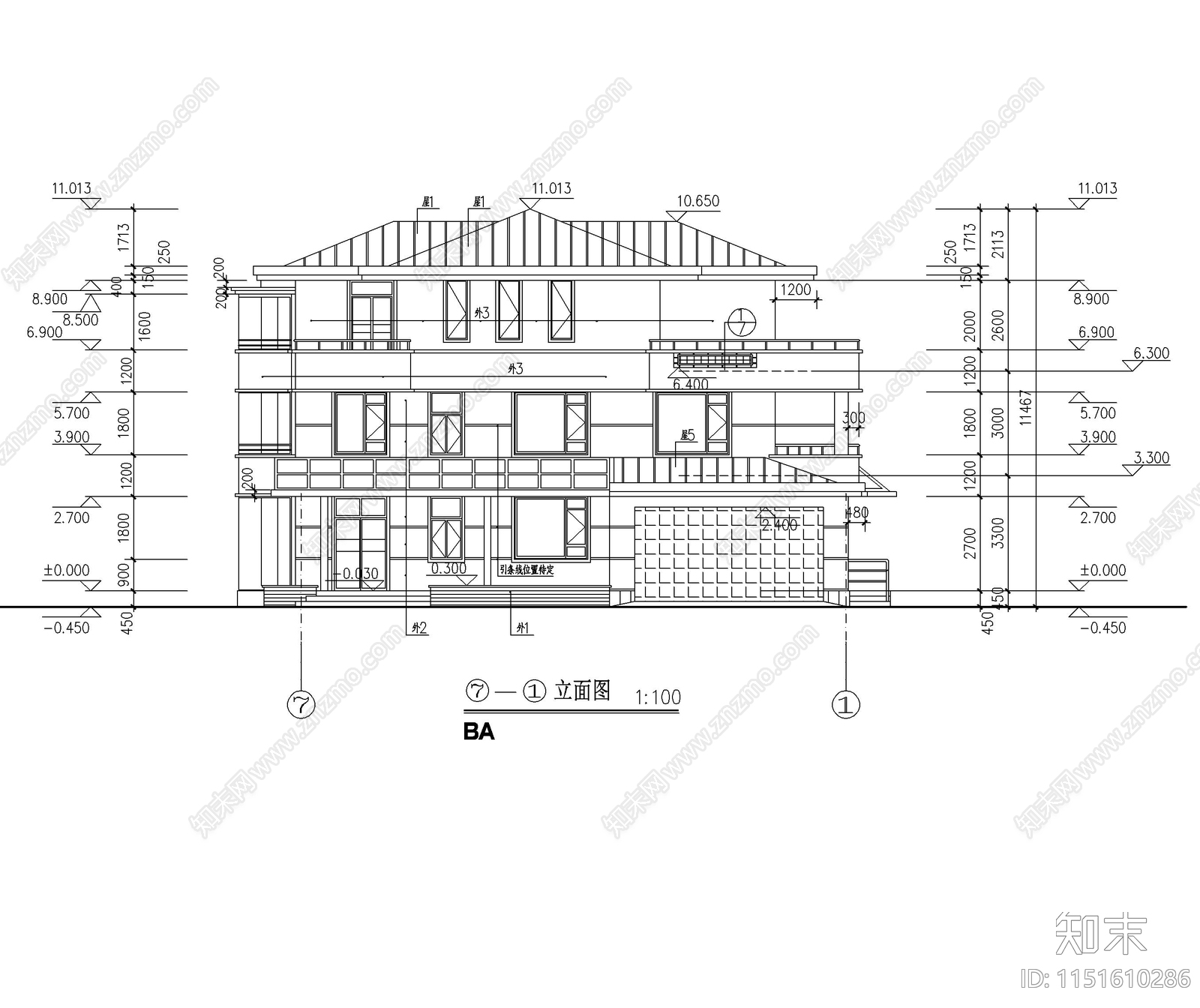 经典别墅样板cad施工图下载【ID:1151610286】