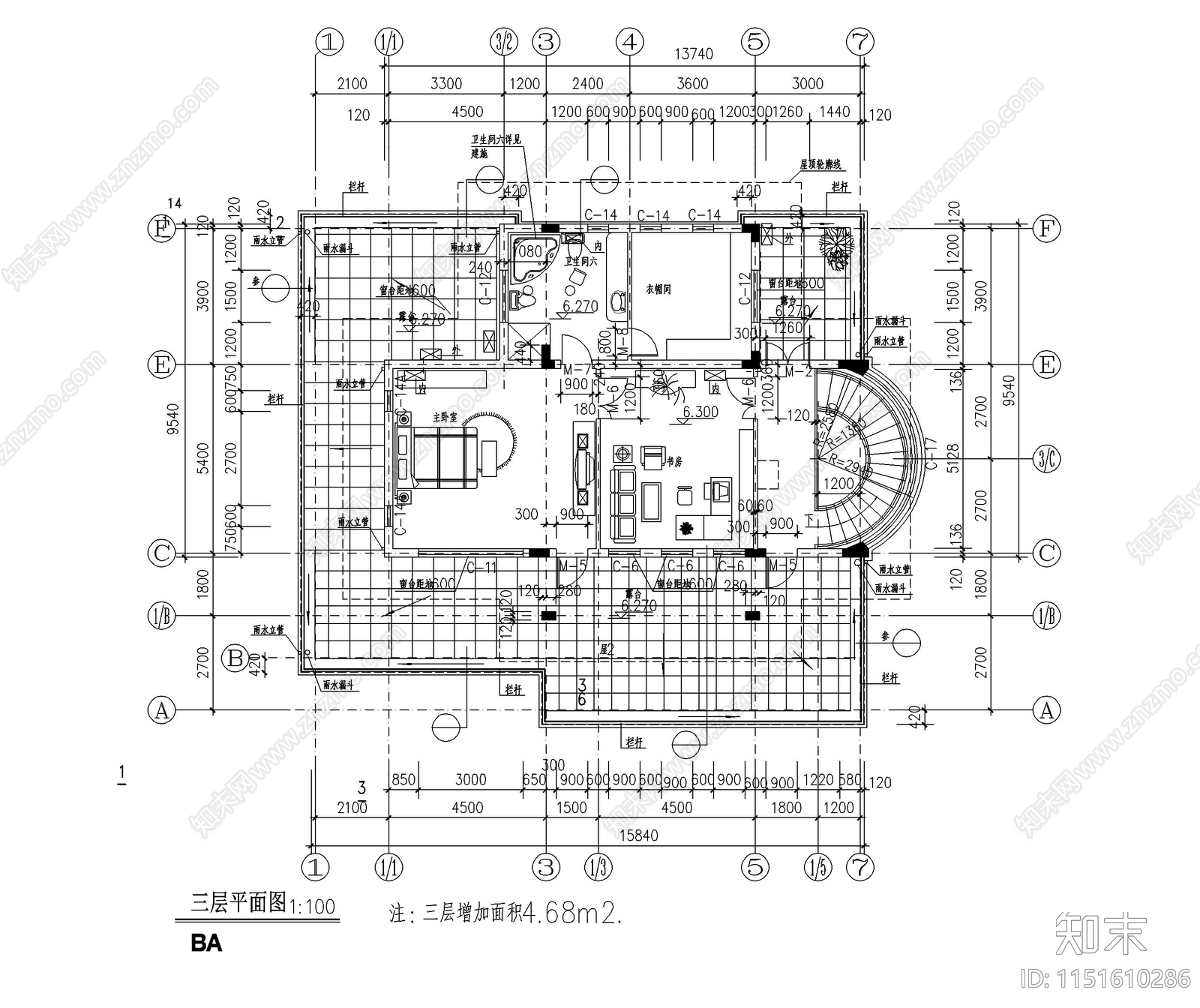 经典别墅样板cad施工图下载【ID:1151610286】