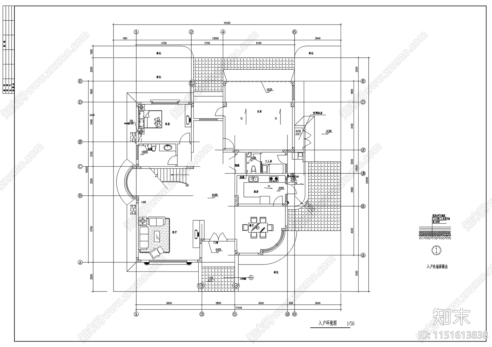 经典别墅设计图cad施工图下载【ID:1151613838】