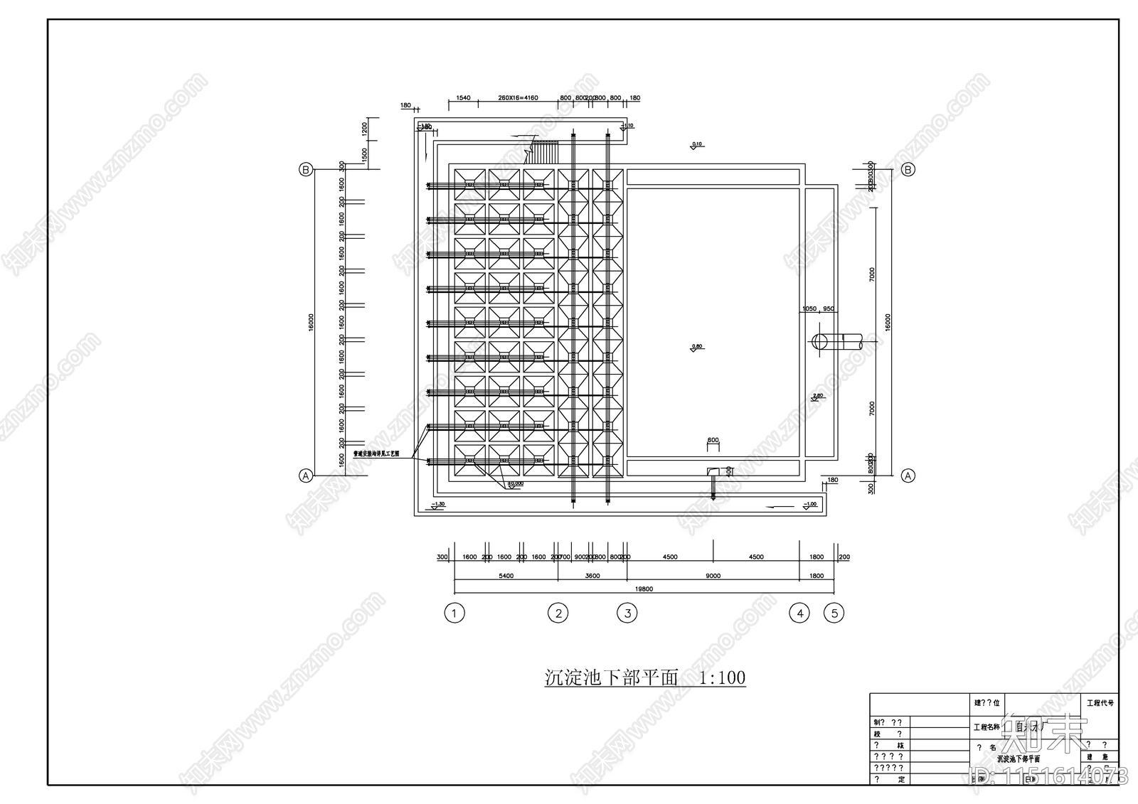 某自来水厂土建cad施工图下载【ID:1151614073】