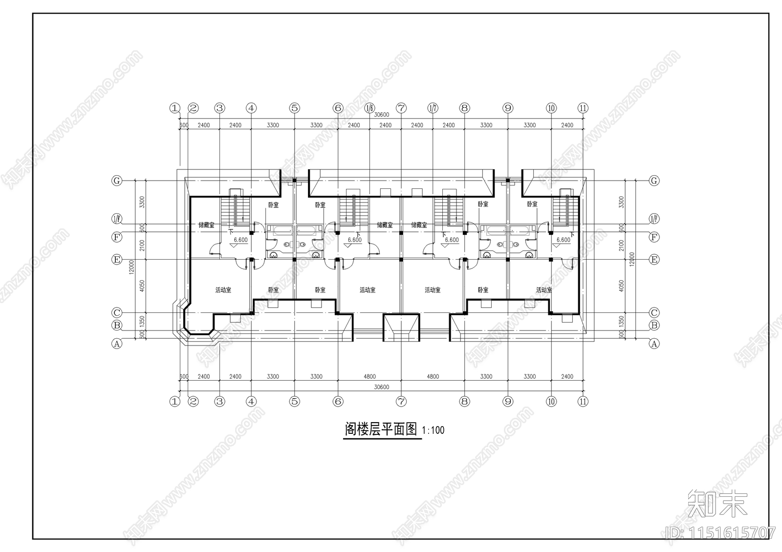 别墅设计图纸cad施工图下载【ID:1151615707】