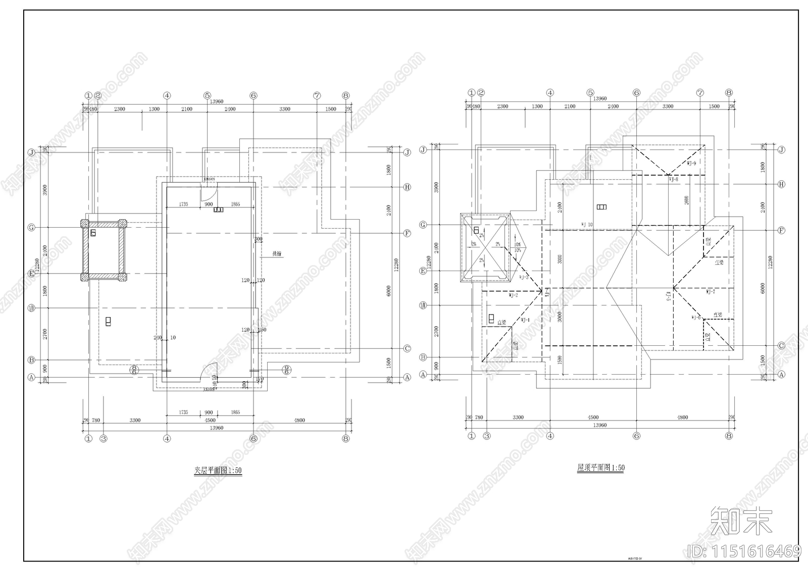 别墅带车库建筑设计cad施工图下载【ID:1151616469】