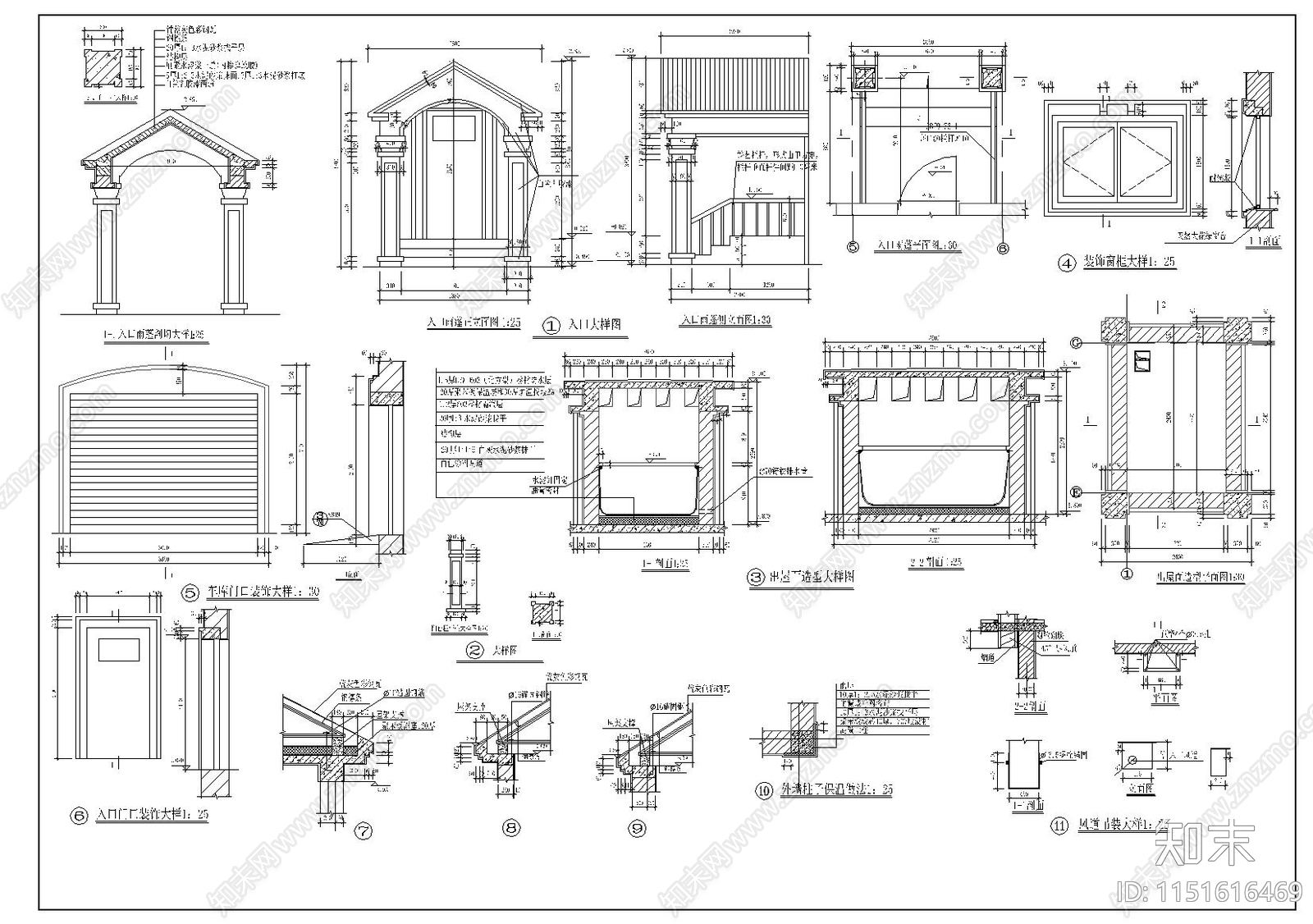 别墅带车库建筑设计cad施工图下载【ID:1151616469】