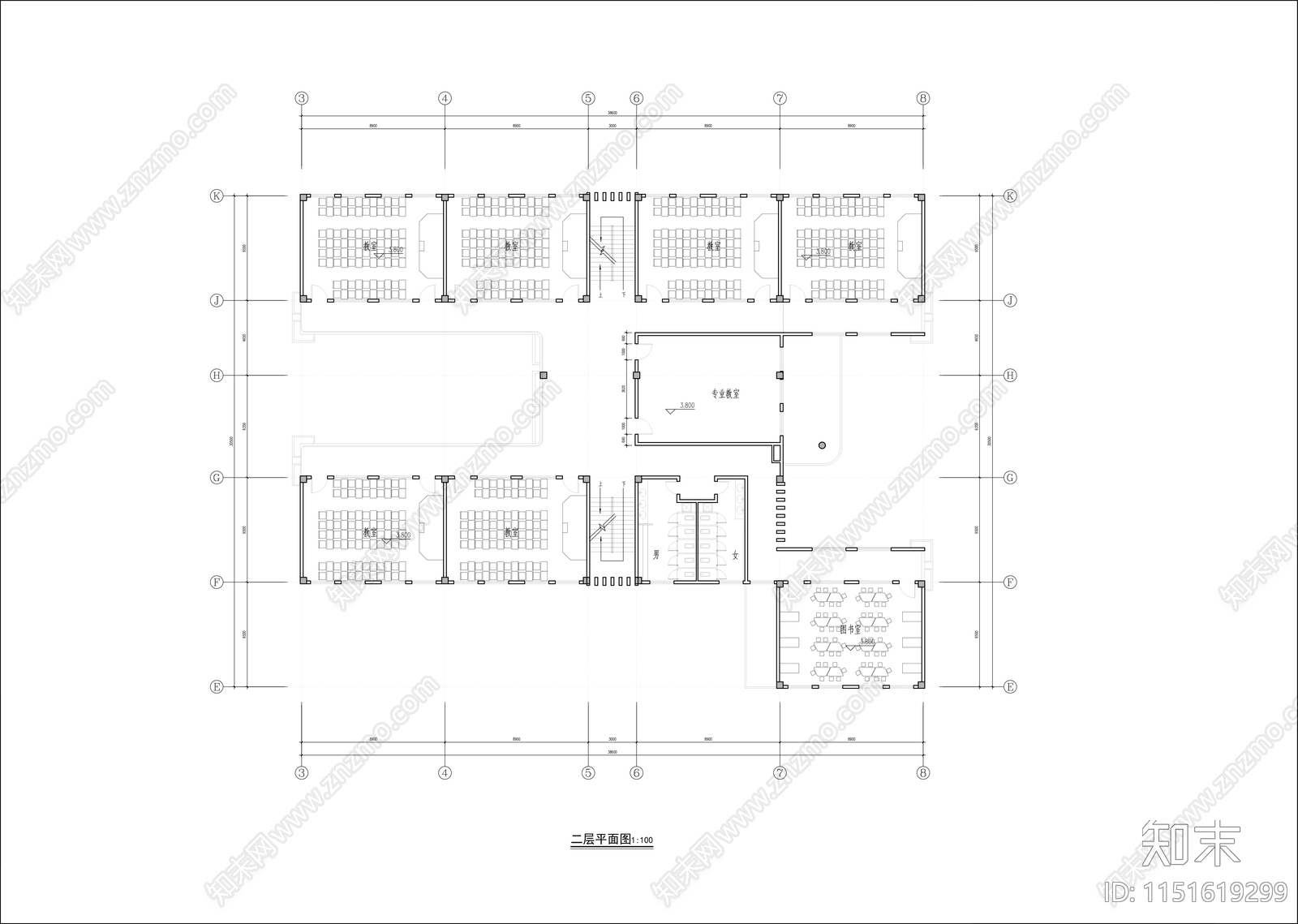 小学平立剖面图cad施工图下载【ID:1151619299】