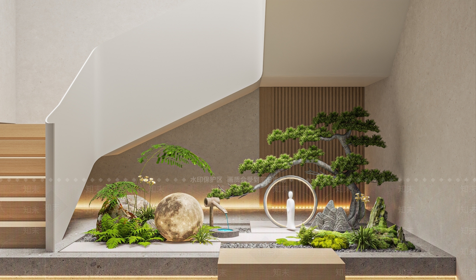 现代楼梯景观造景3D模型下载【ID:1151623069】