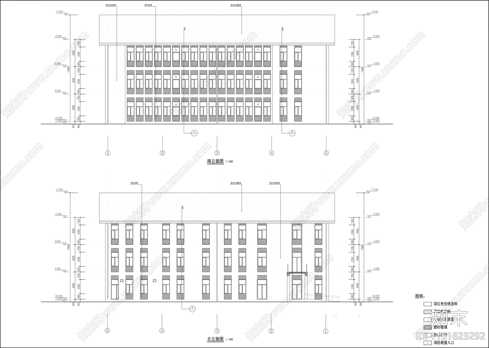 学校食堂平立剖面cad施工图下载【ID:1151623292】