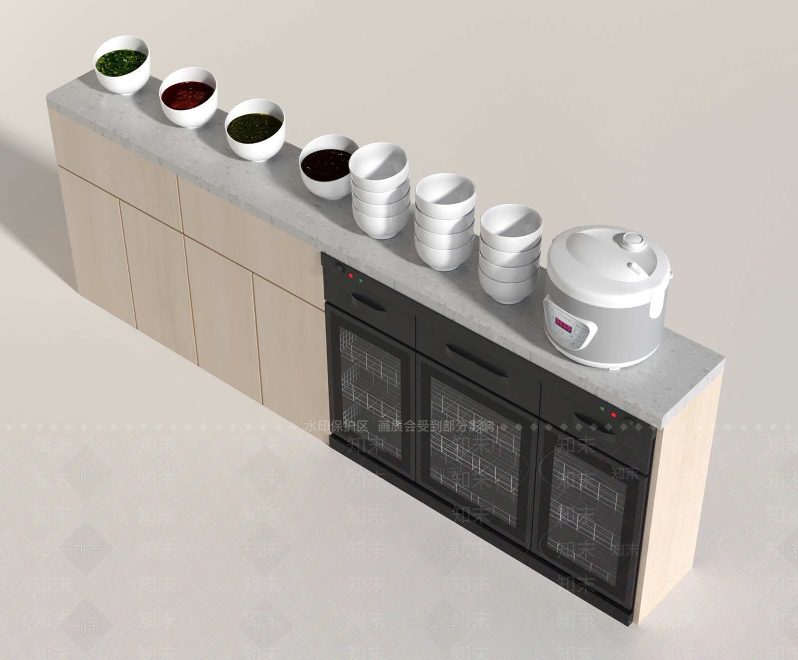 现代自助调料台3D模型下载【ID:1151629007】
