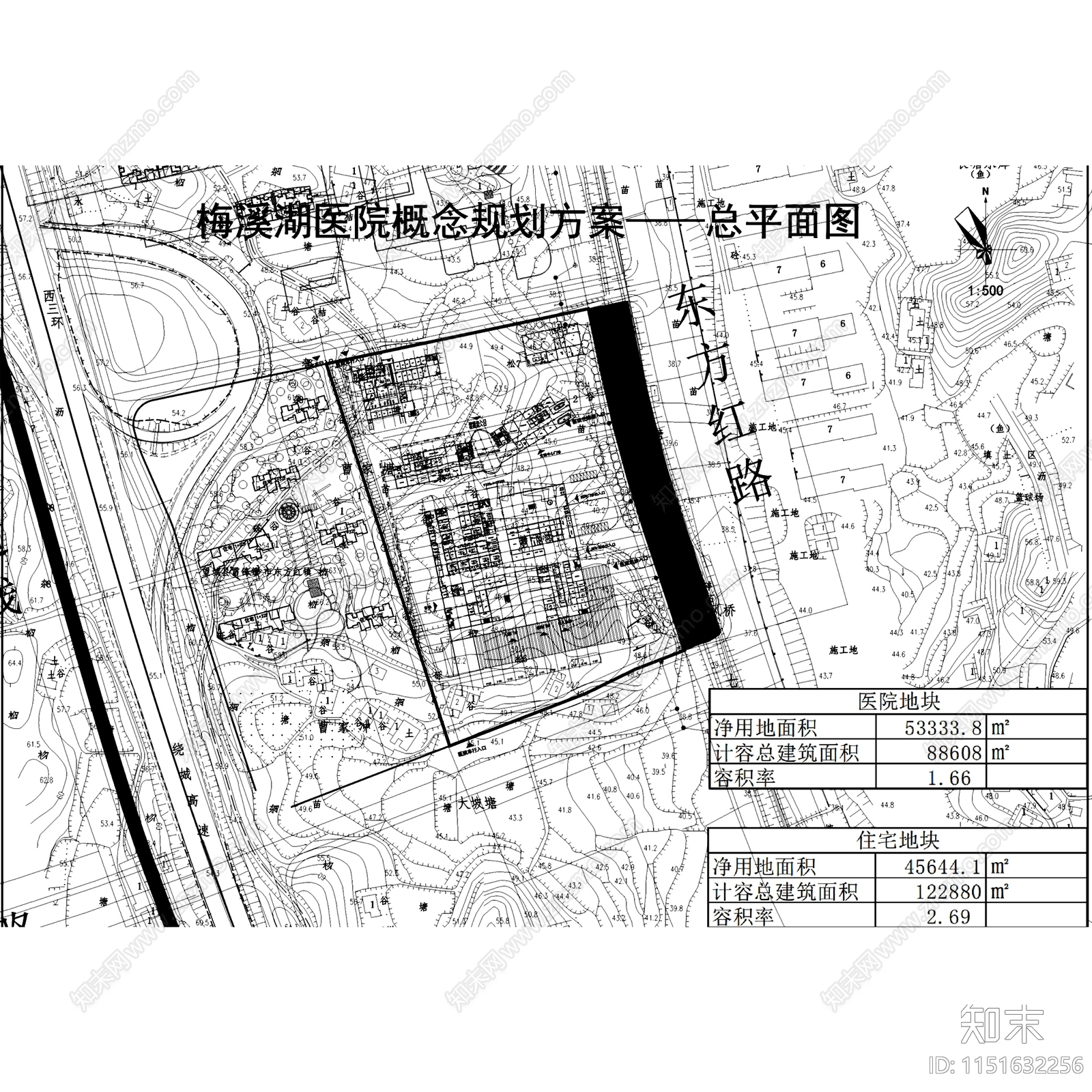 长沙梅溪湖妇女儿童医院建筑规划平面施工图施工图下载【ID:1151632256】