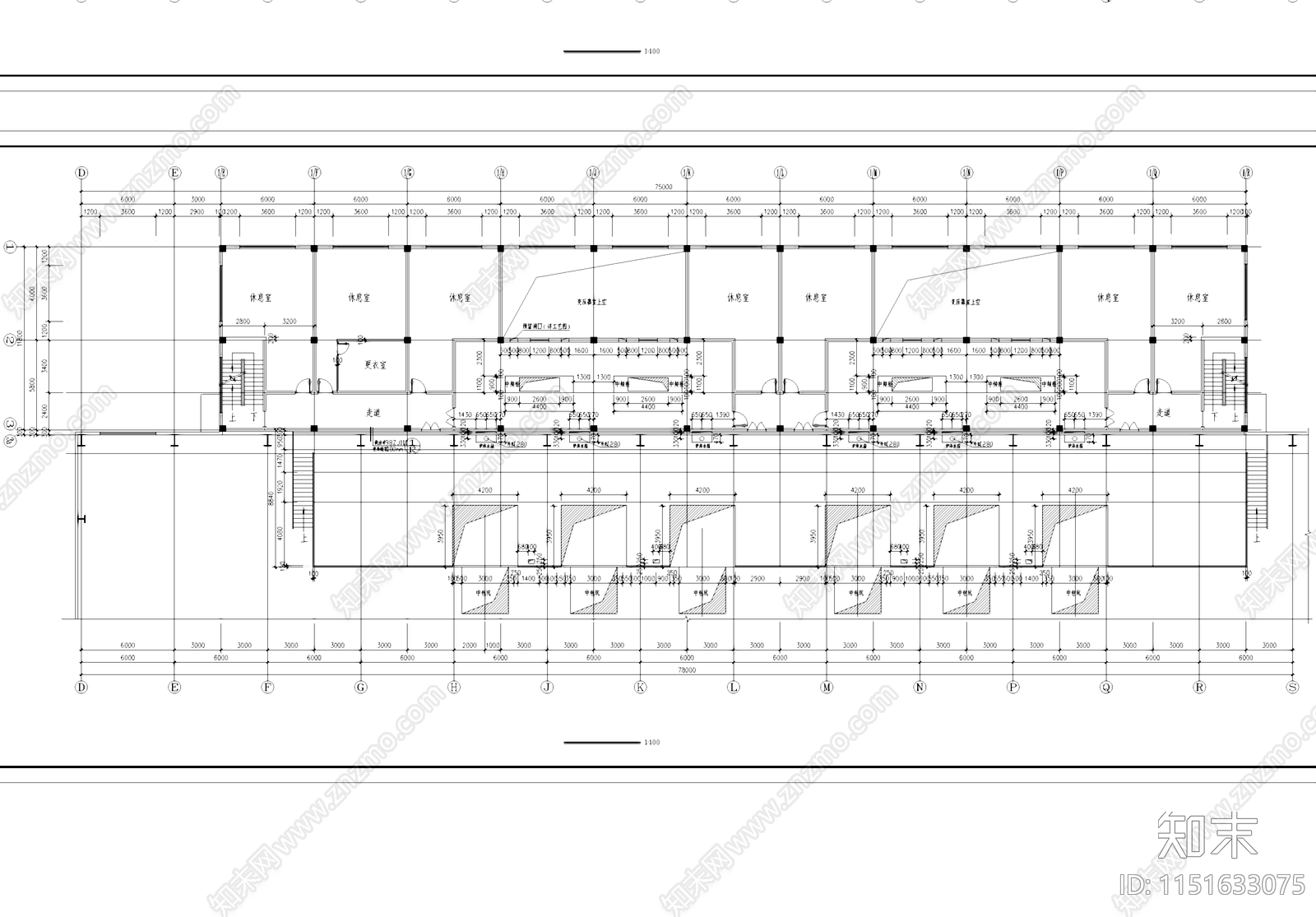 三层大型熔炼炉车间厂房工业建筑施工图集cad施工图下载【ID:1151633075】