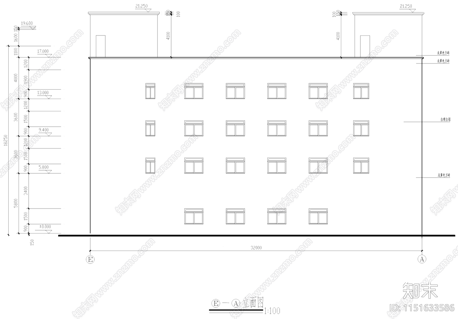 四层车间厂房工业建筑cad施工图下载【ID:1151633586】