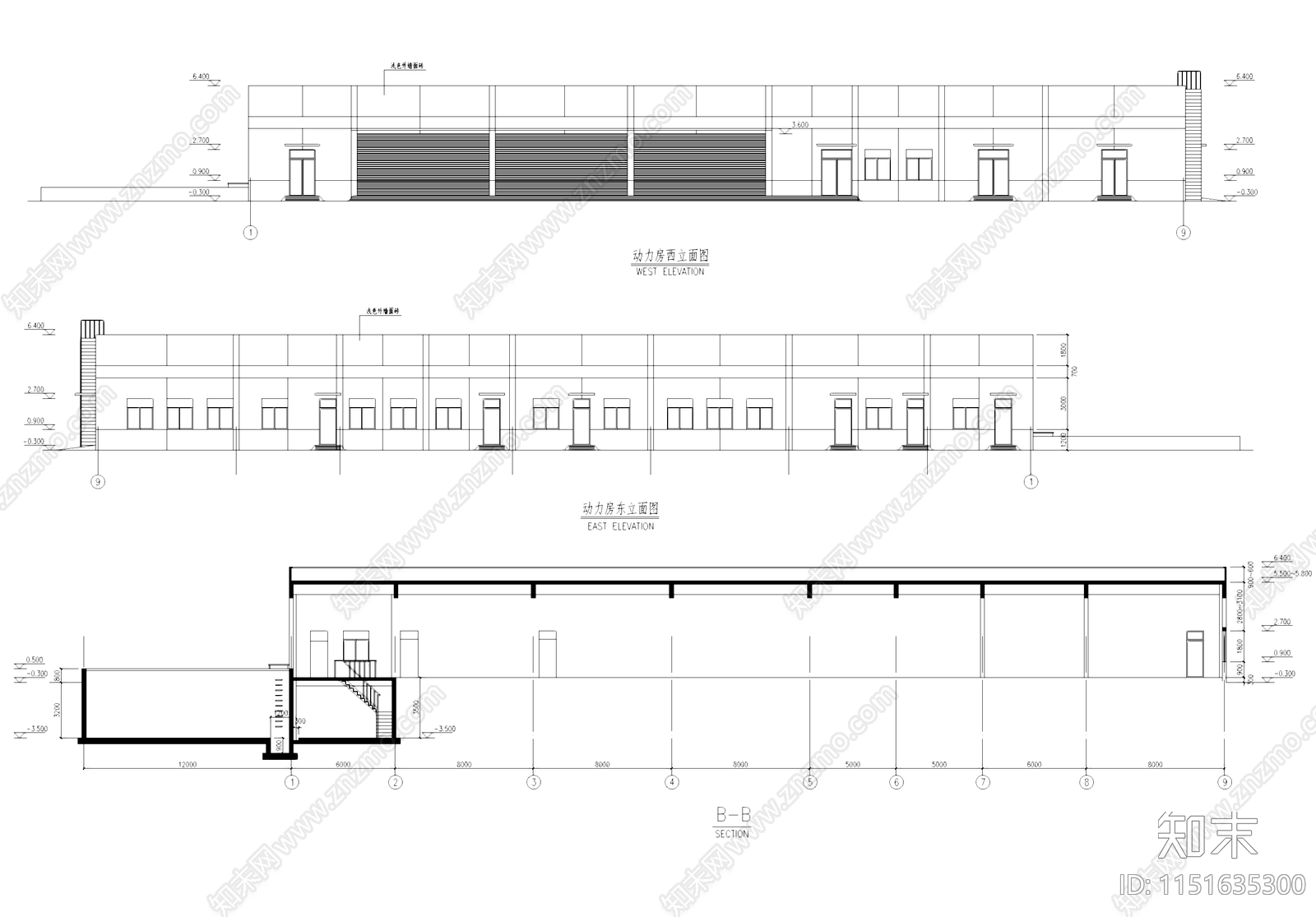 信息机器工厂动力房配电室接待室废品库工业建筑施工图集施工图下载【ID:1151635300】