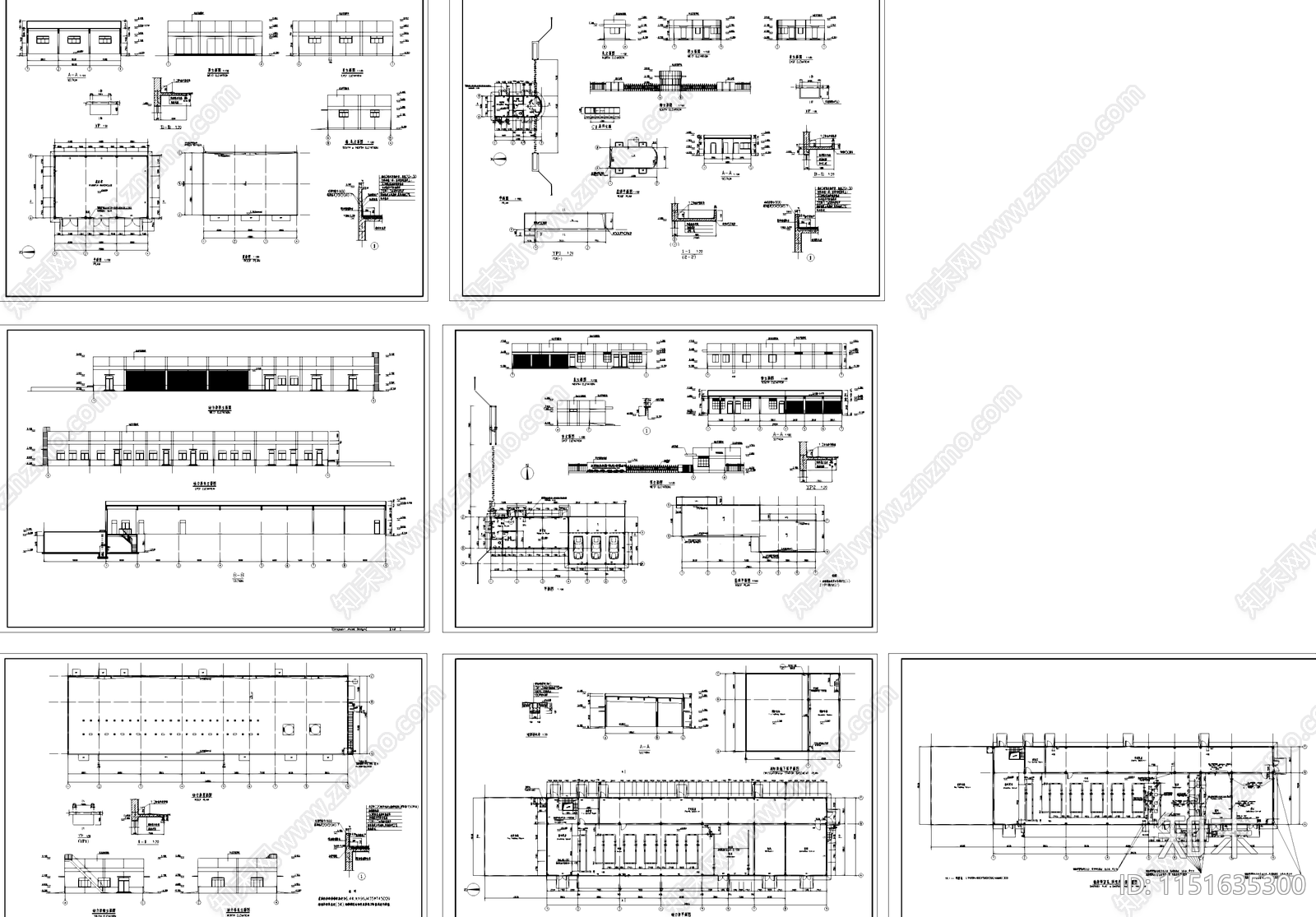 信息机器工厂动力房配电室接待室废品库工业建筑施工图集施工图下载【ID:1151635300】