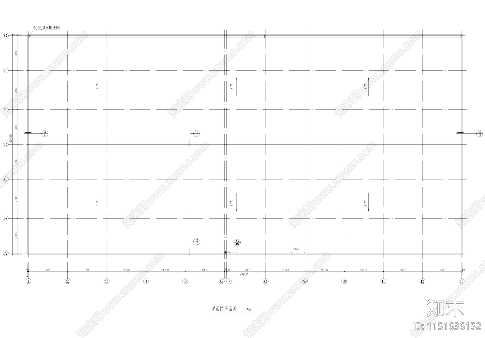 单层纺织厂钢结构车间厂房工业建筑施工图集施工图下载【ID:1151636152】