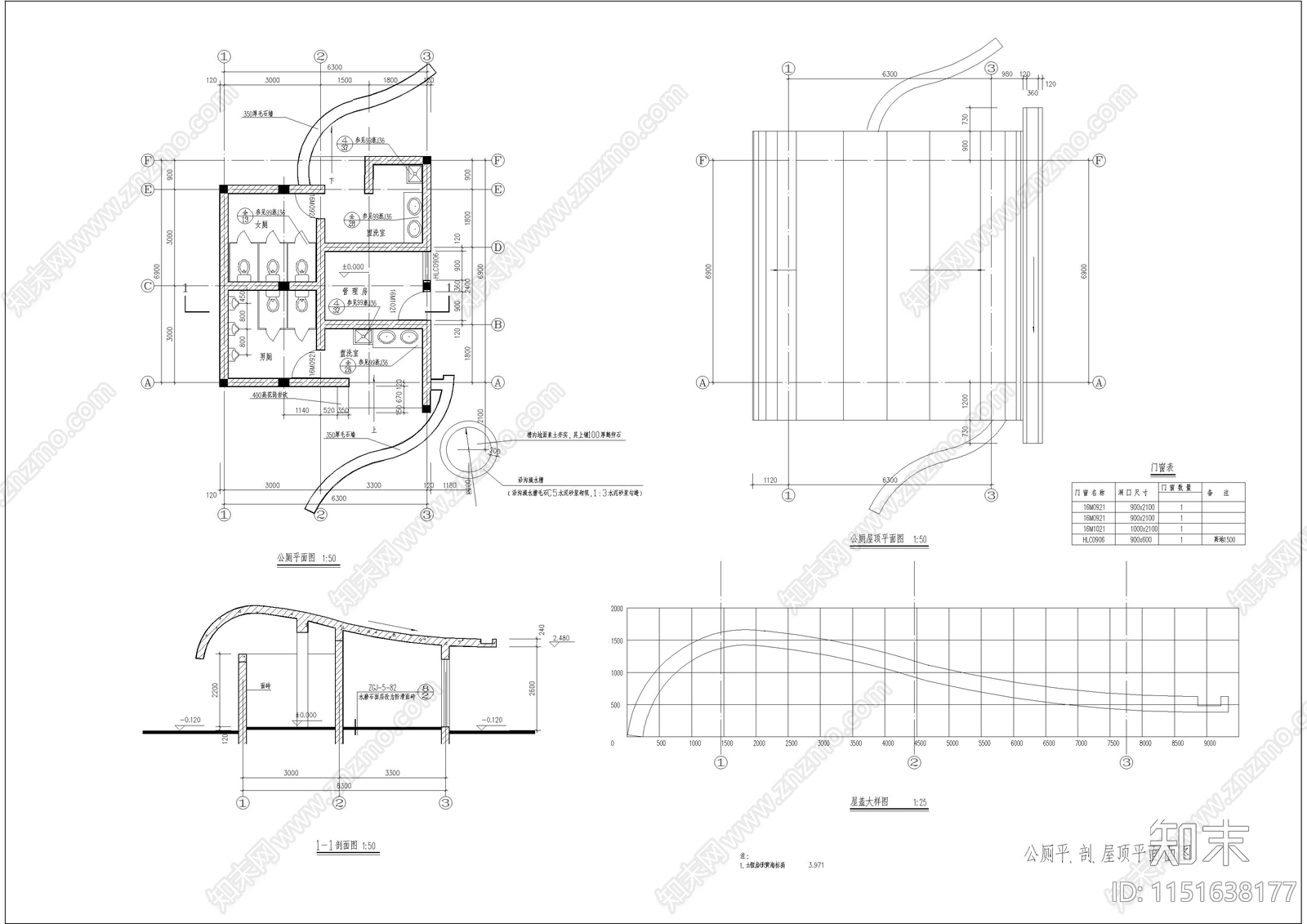 园林公园公共建筑cad施工图下载【ID:1151638177】