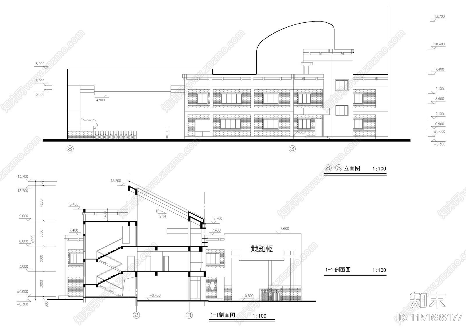 园林公园公共建筑cad施工图下载【ID:1151638177】