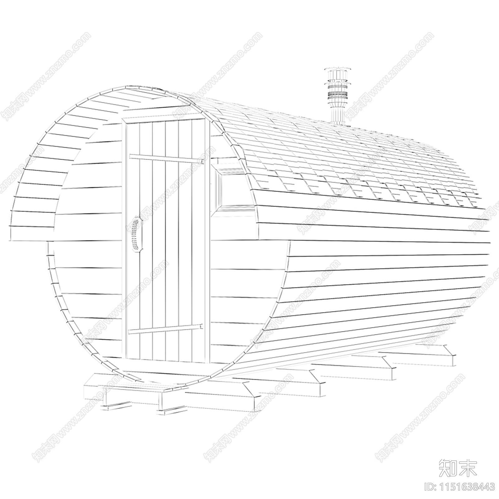 现代户外桑拿房3D模型下载【ID:1151638443】