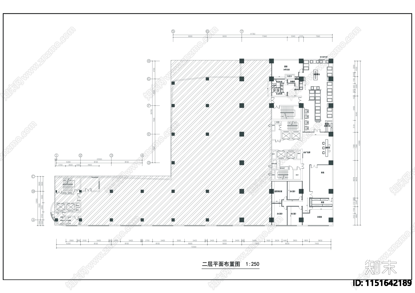 舞蹈培训学校cad施工图下载【ID:1151642189】