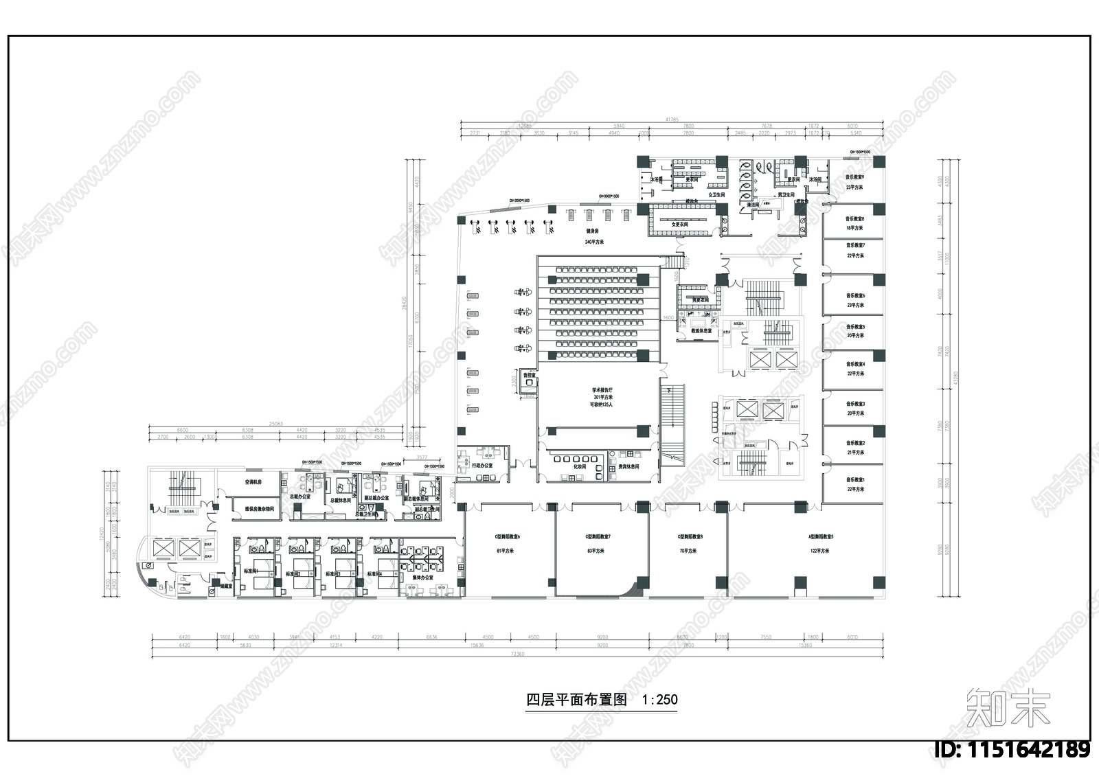舞蹈培训学校cad施工图下载【ID:1151642189】