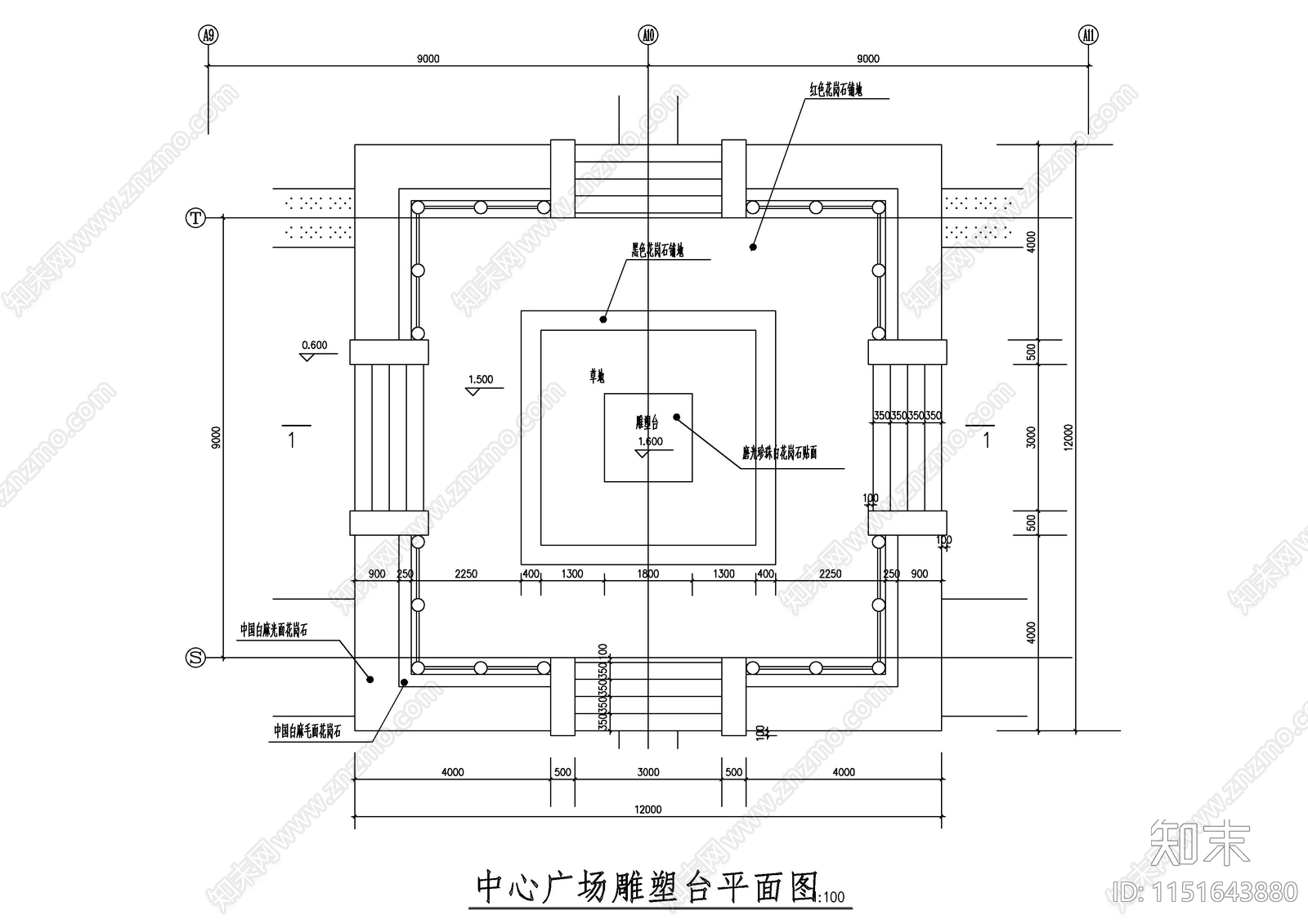 60雕塑造型小品图cad施工图下载【ID:1151643880】