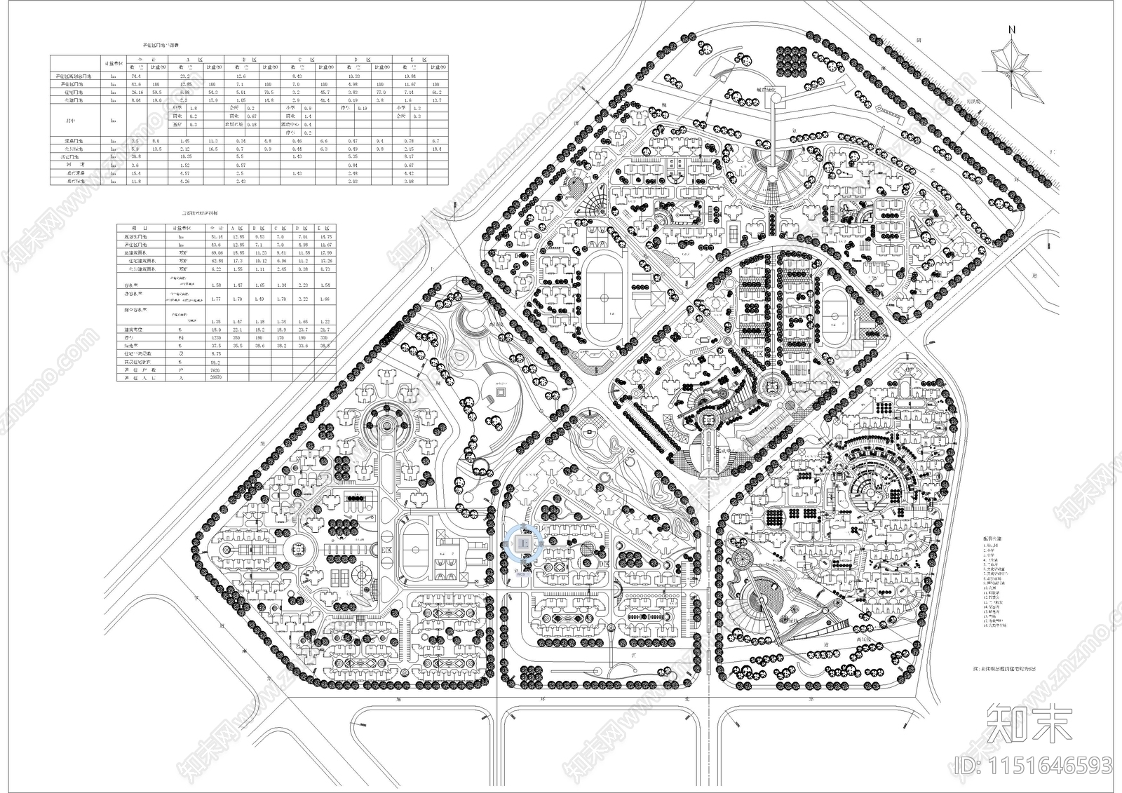 160套住宅区规划图库施工图下载【ID:1151646593】