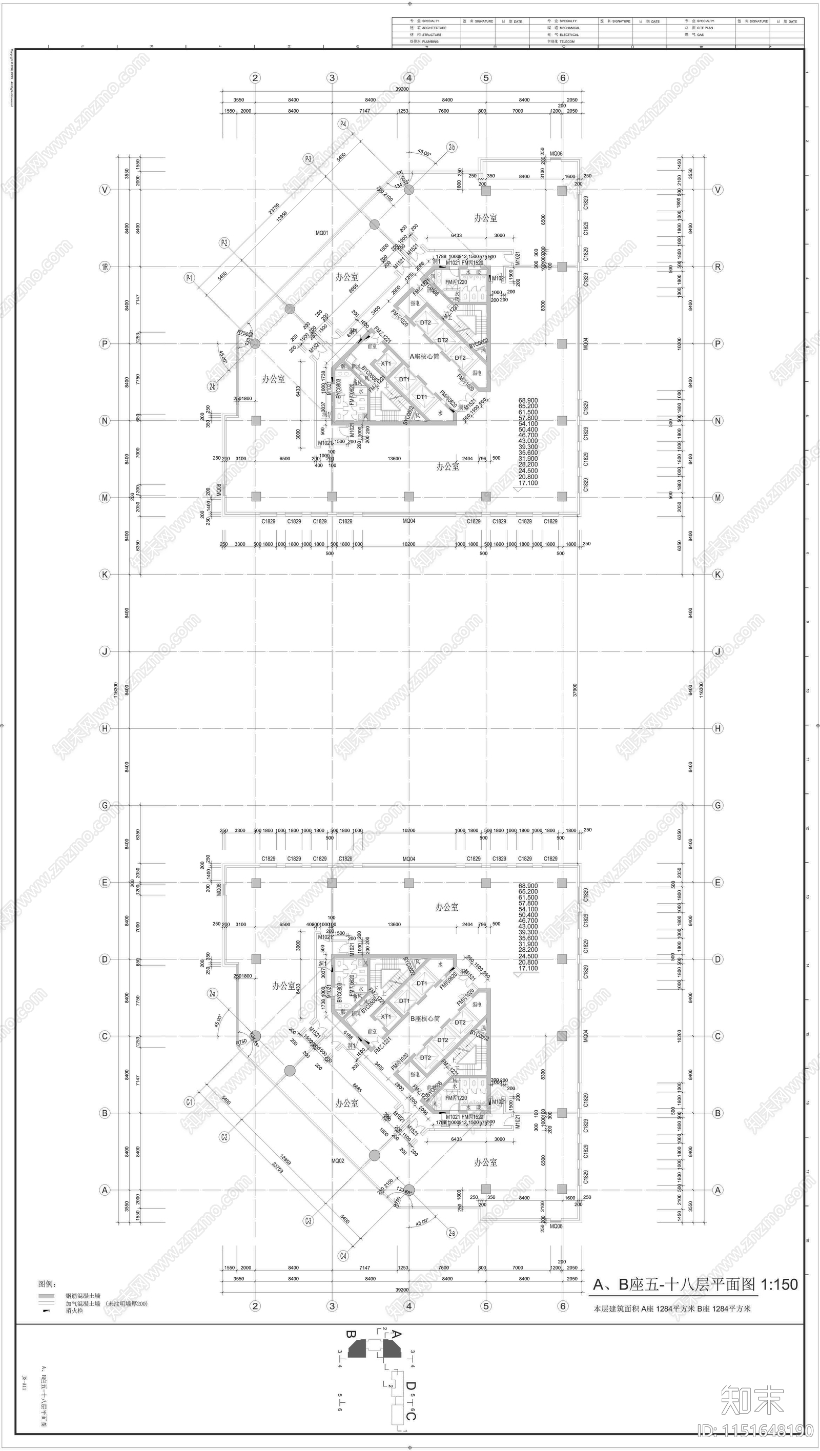 中惠熙元银河商务综合体cad施工图下载【ID:1151648190】