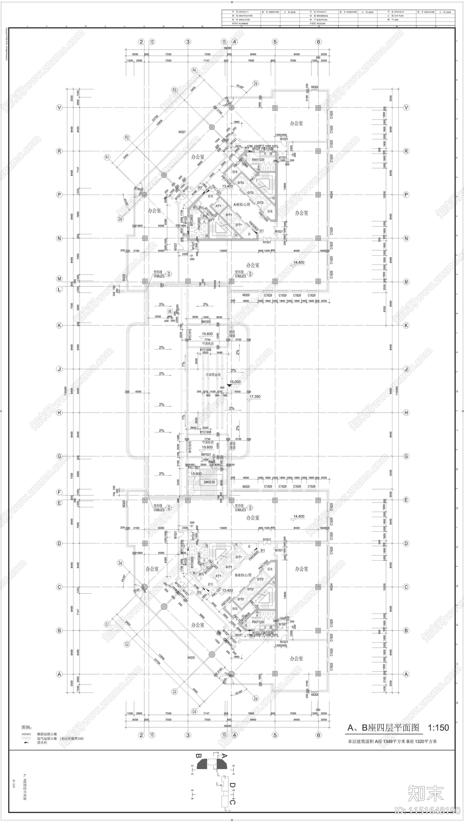 中惠熙元银河商务综合体cad施工图下载【ID:1151648190】