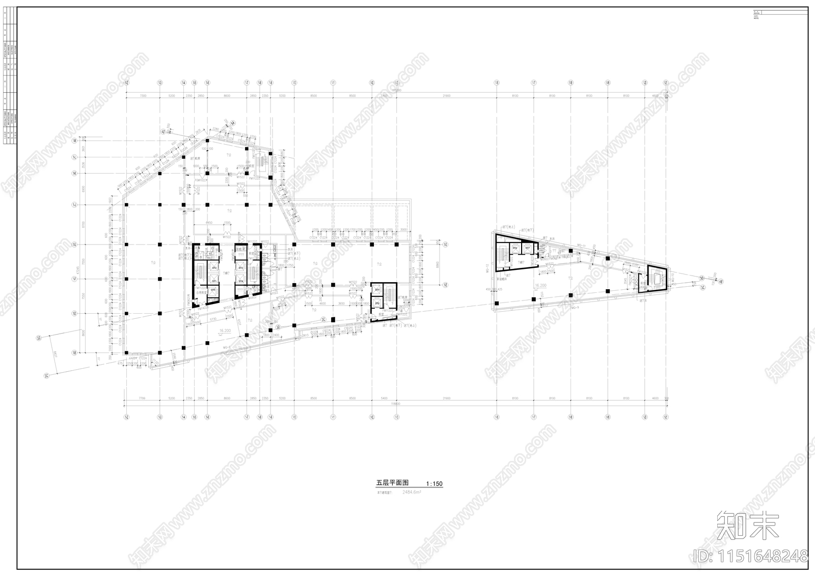 某高层办公楼建筑cad施工图下载【ID:1151648248】