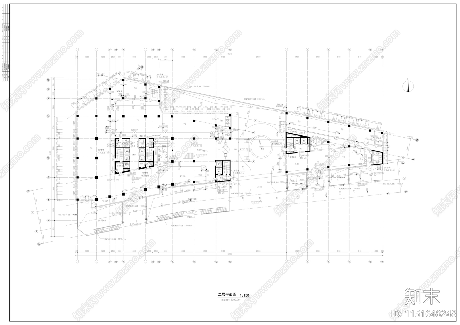 某高层办公楼建筑cad施工图下载【ID:1151648248】