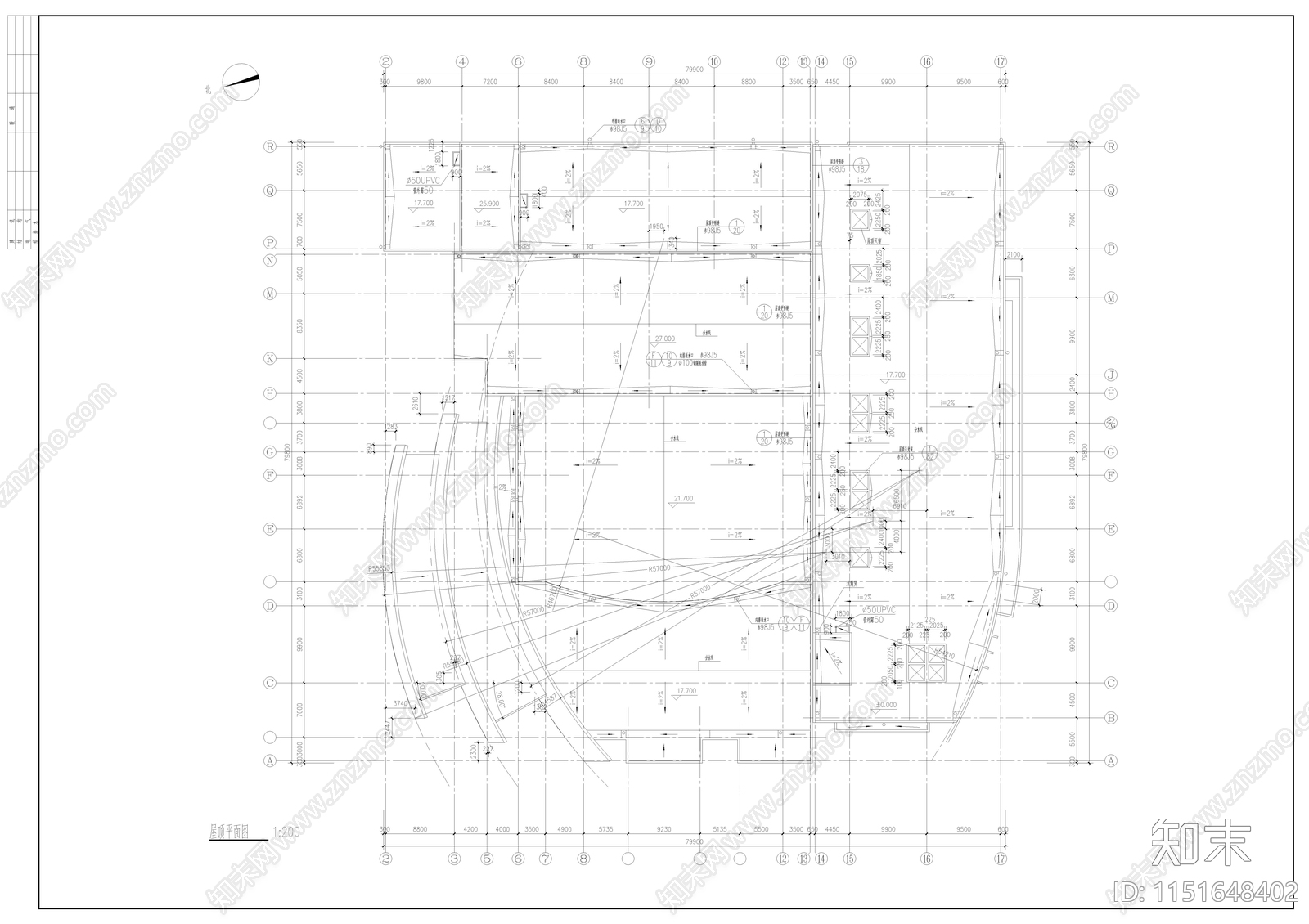 1200人影剧院建筑cad施工图下载【ID:1151648402】
