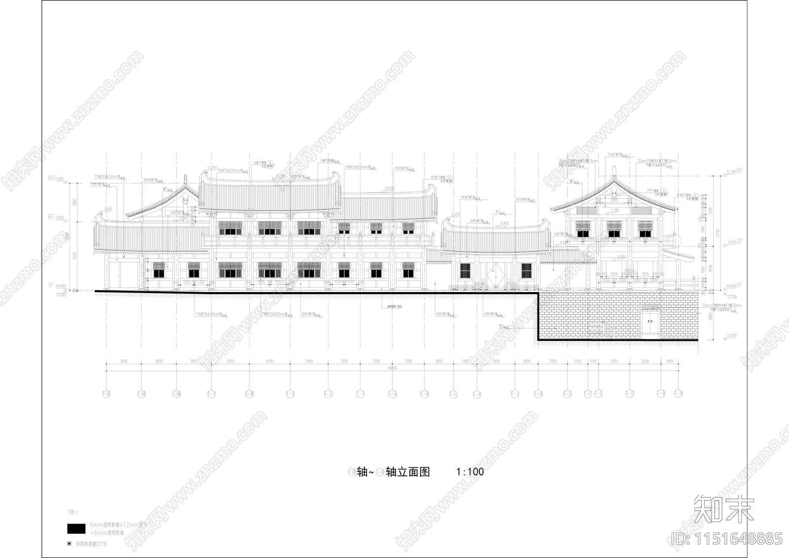 三层古典风格小型影视基地建筑施工图cad施工图下载【ID:1151648885】