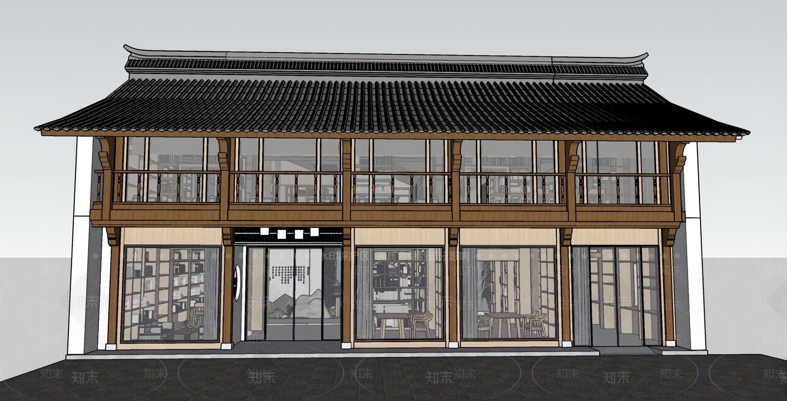 书店SU模型精品下载_SketchUp模型_知末网