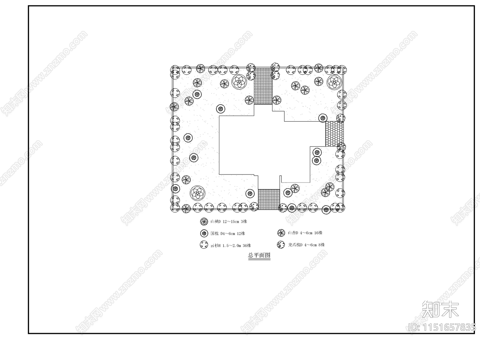 花园别墅建筑cad施工图下载【ID:1151657835】