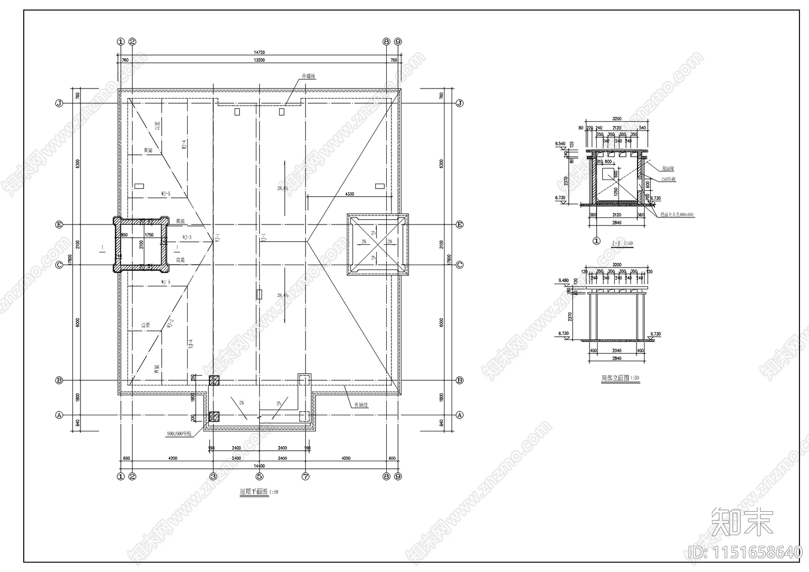 别墅建筑cad施工图下载【ID:1151658640】