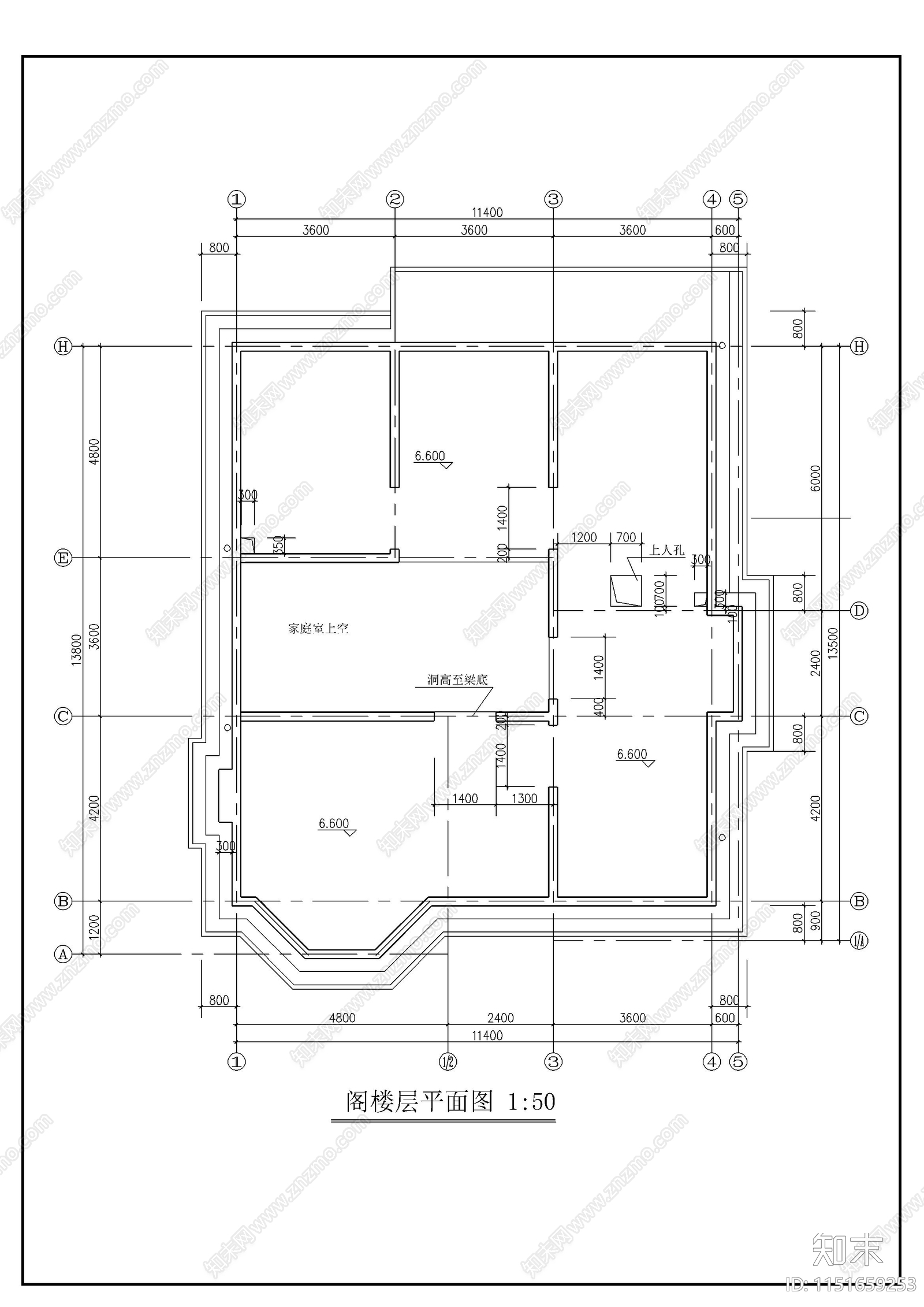 豪华别墅建筑cad施工图下载【ID:1151659253】