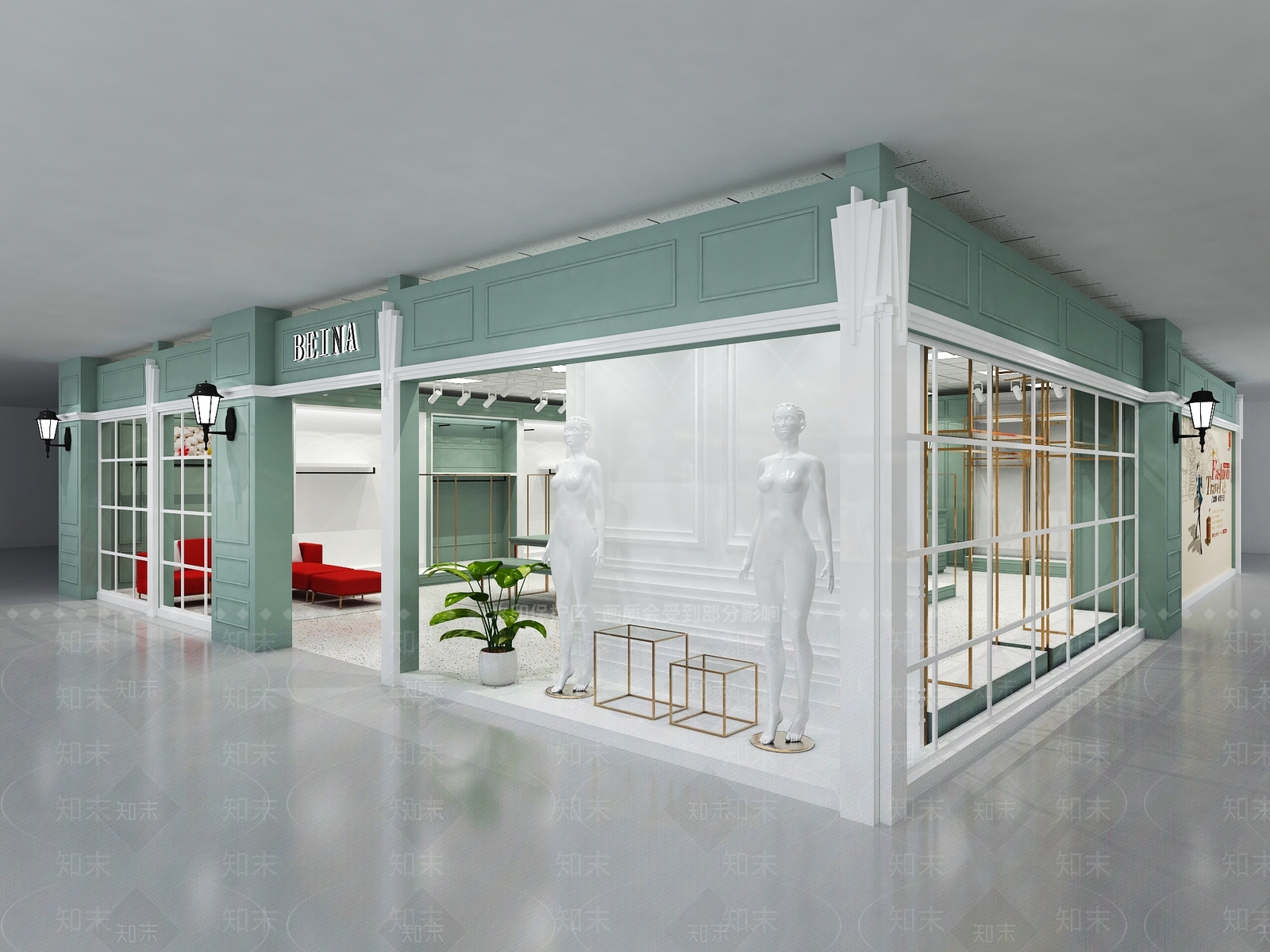 现代女装店3D模型下载【ID:1151659613】