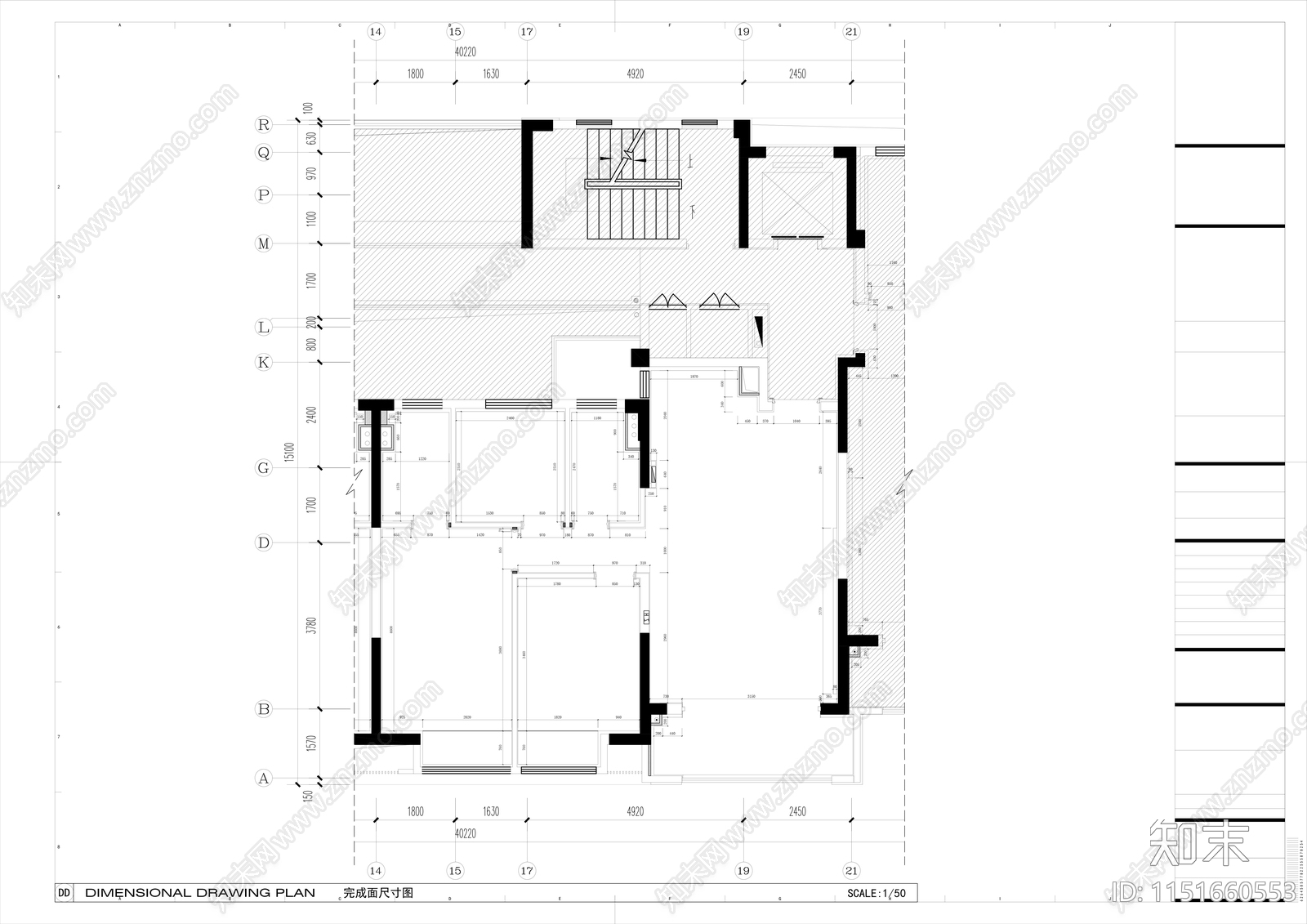 样板房室内cad施工图下载【ID:1151660553】