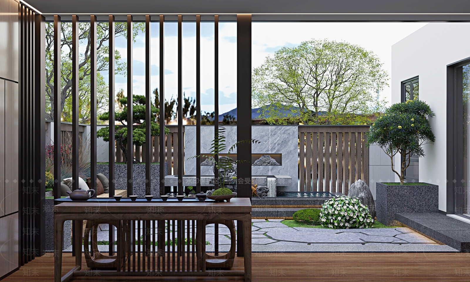 新中式居家庭院3D模型下载【ID:1151664811】