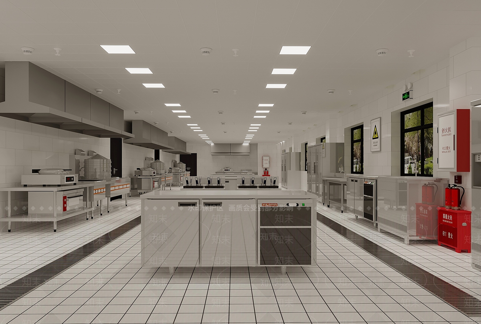 现代餐饮后厨3D模型下载【ID:1151662112】