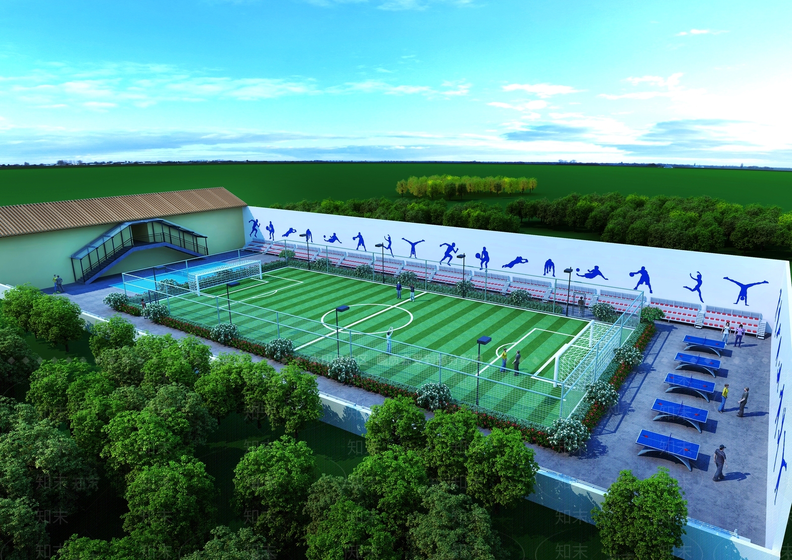 现代足球场3D模型下载【ID:1151663314】