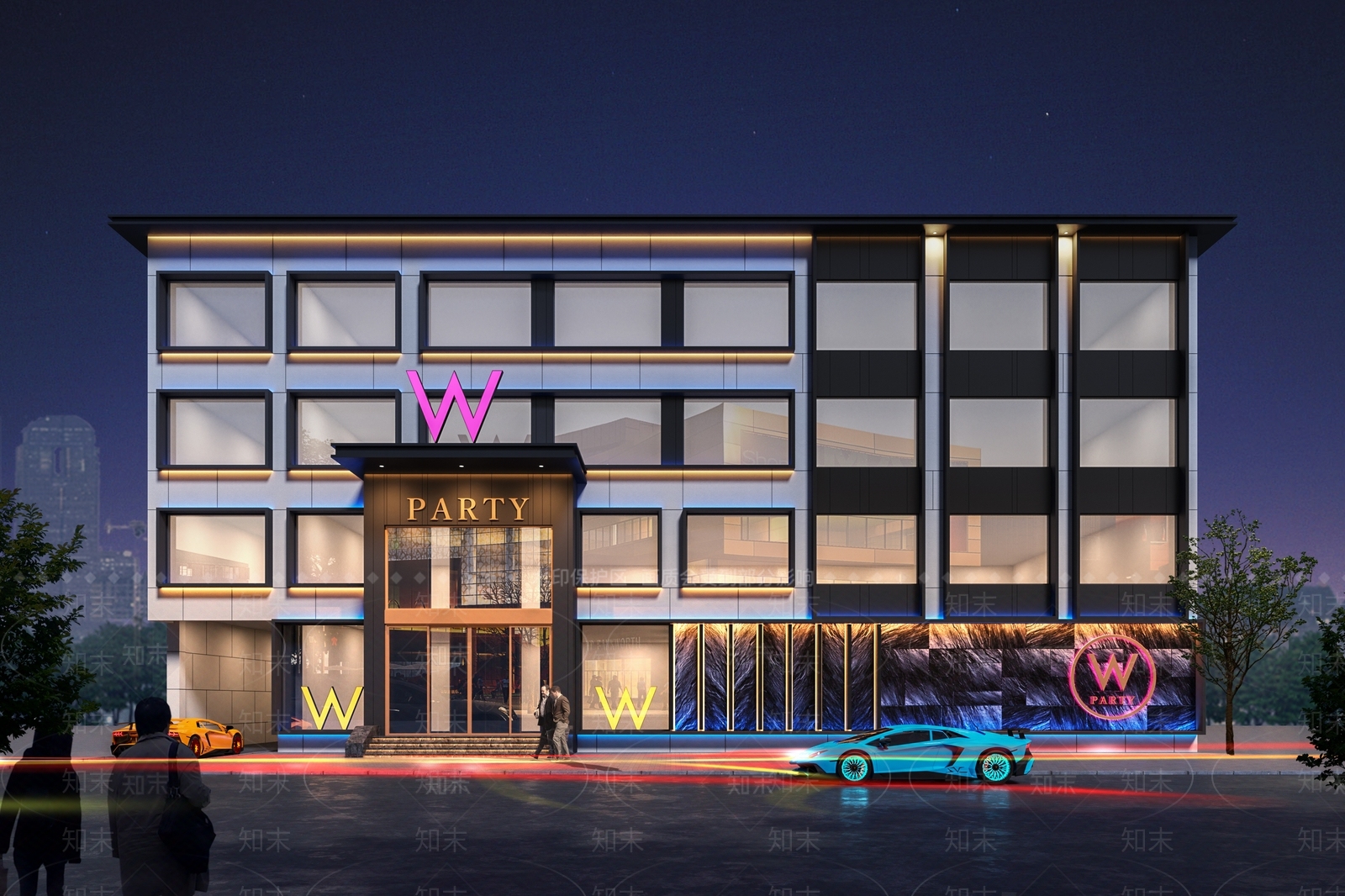 现代酒吧门头外立面3D模型下载【ID:1151663203】