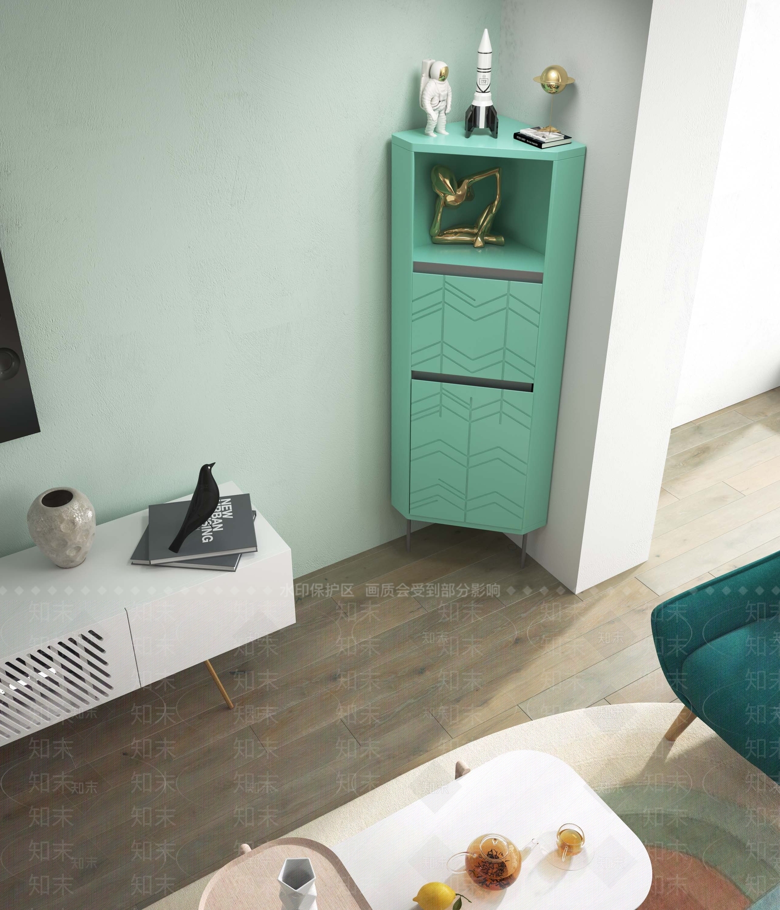 北欧风角柜3D模型下载【ID:1151663551】