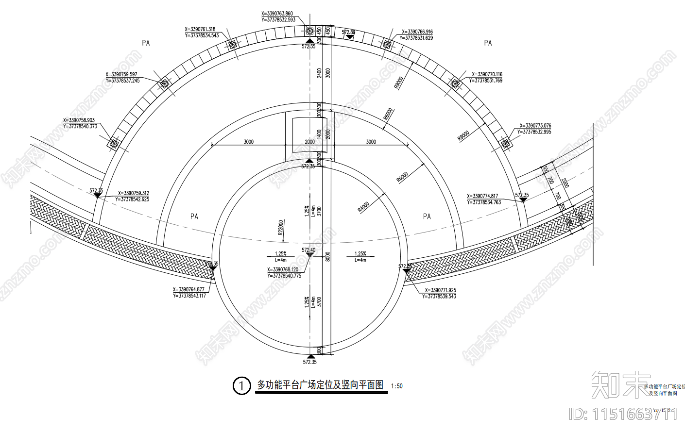 弧形钢通廊架花架详图cad施工图下载【ID:1151663711】