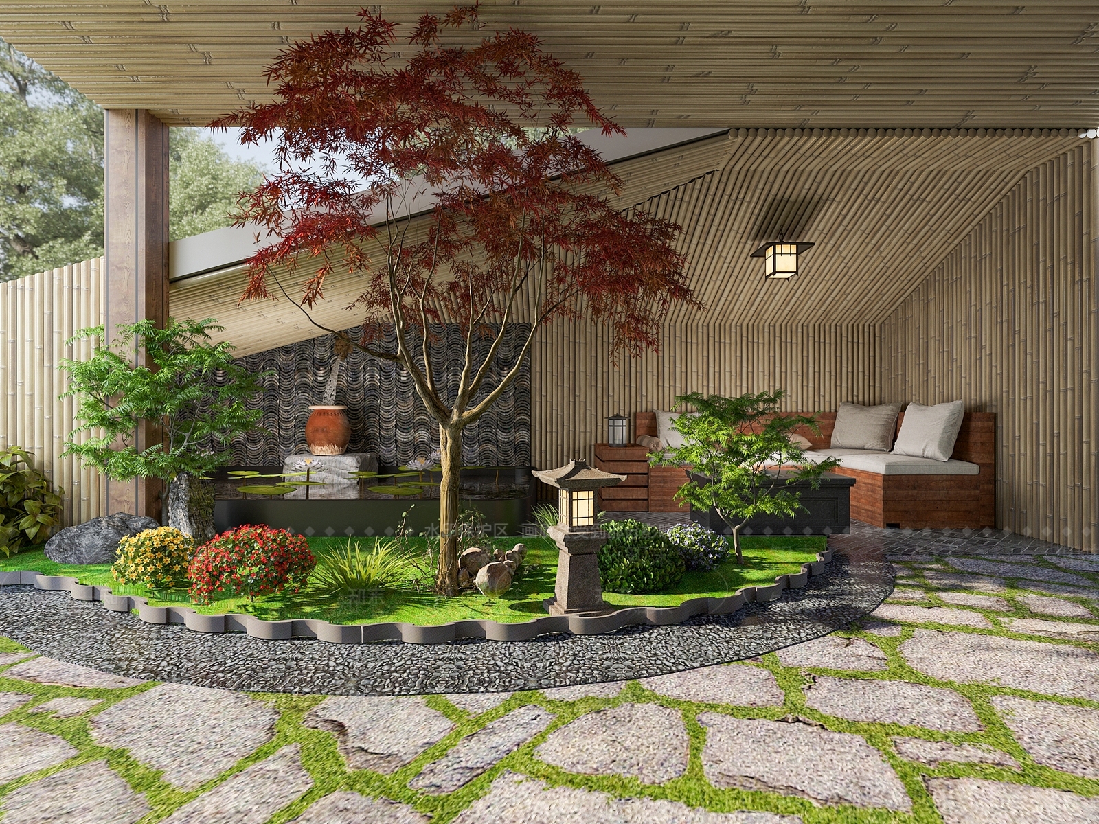 现代居家庭院3D模型下载【ID:1151663965】