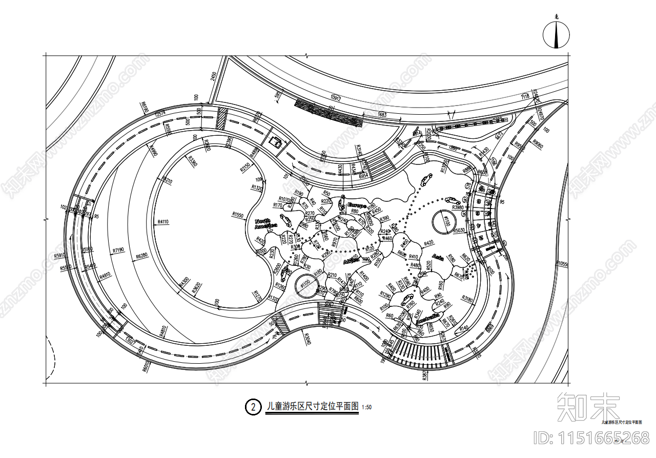儿童游乐园景观cad施工图下载【ID:1151665268】