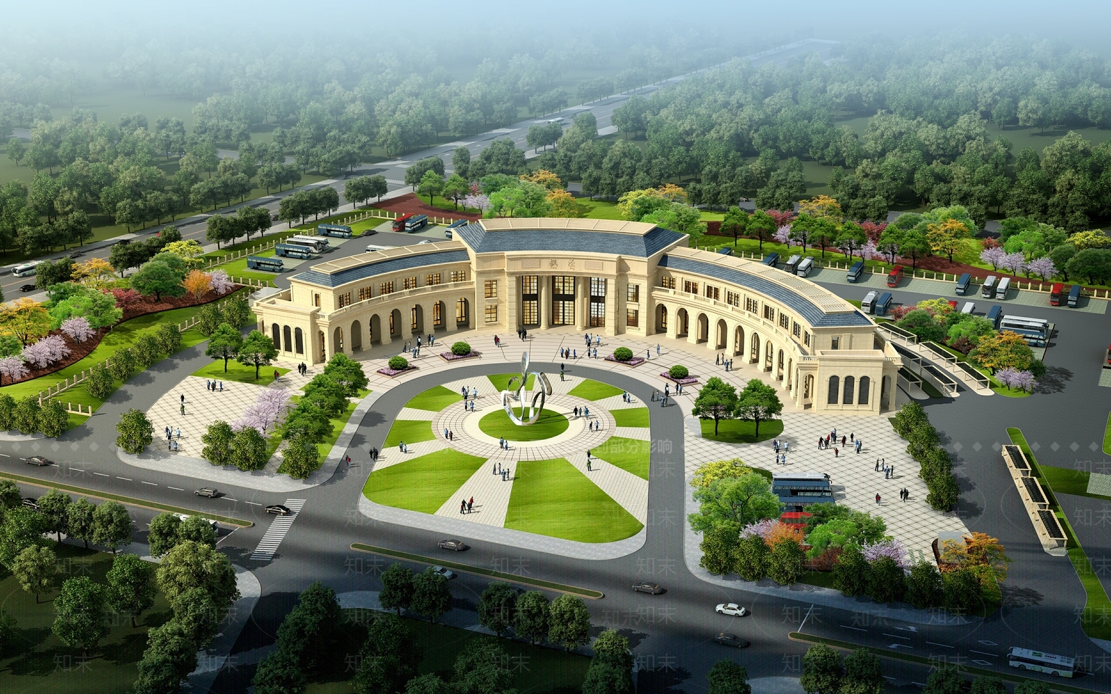 简欧汽车站3D模型下载【ID:1151670831】