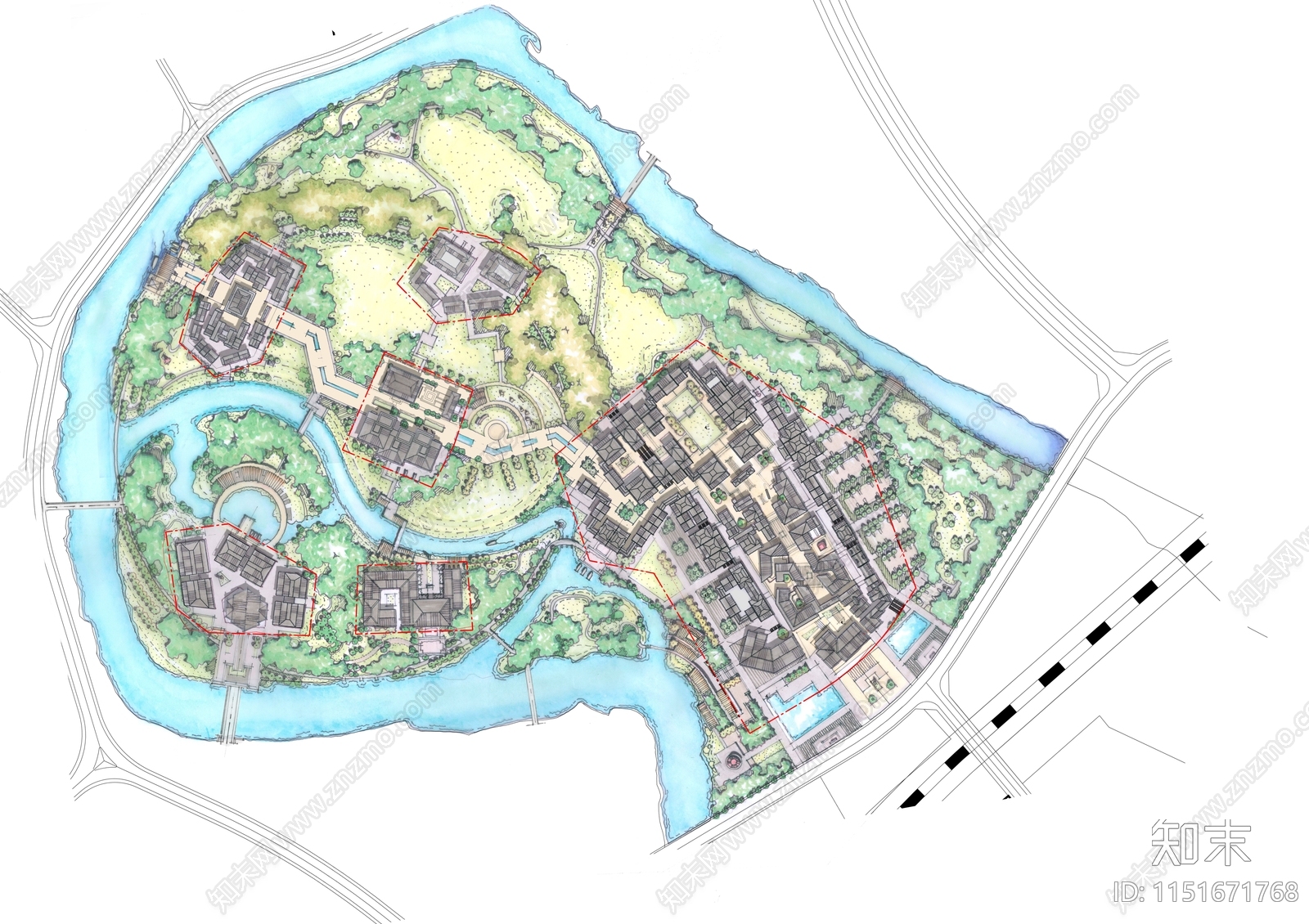 文化旅游古镇总平面规划施工图下载【ID:1151671768】
