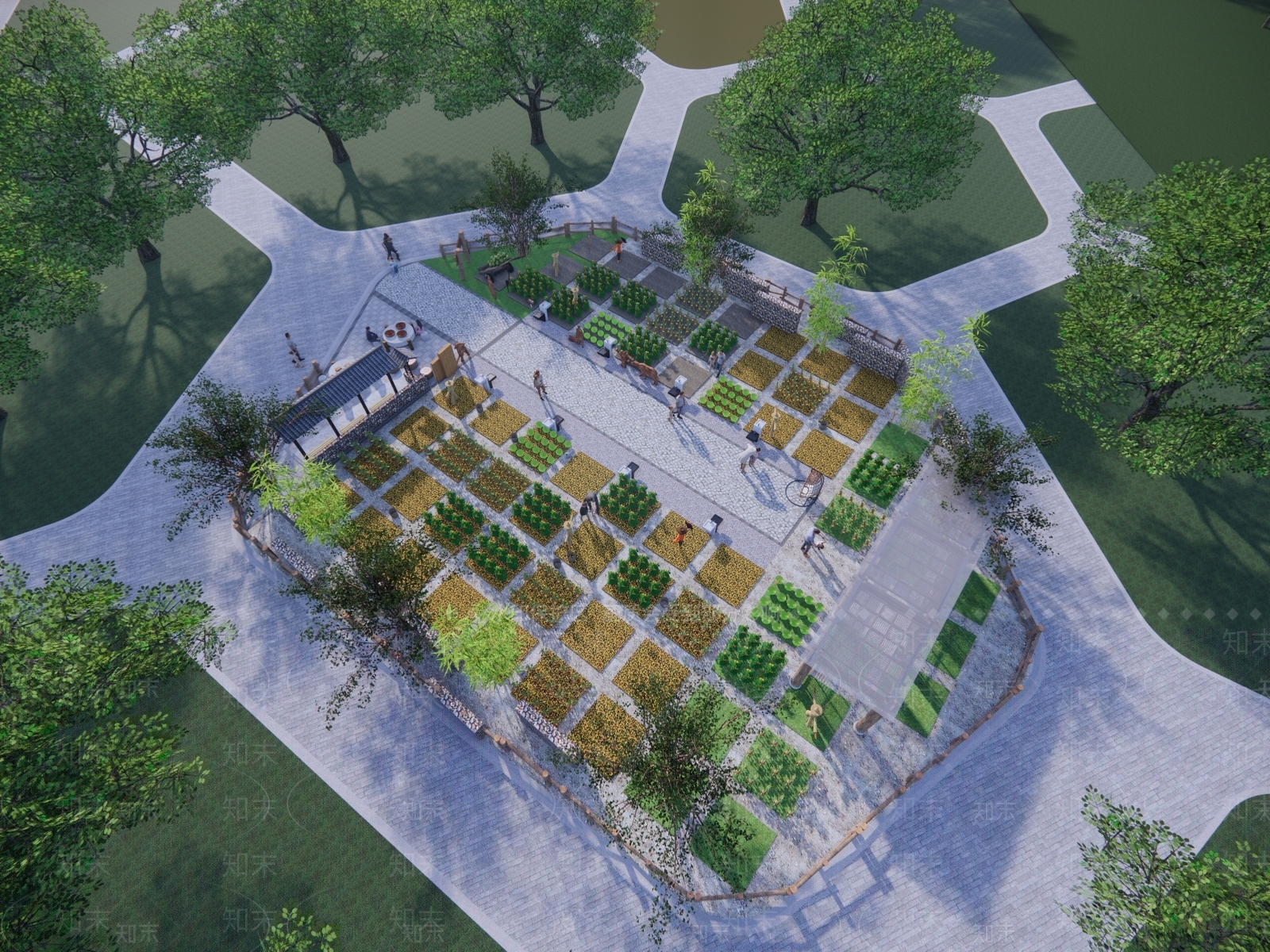 现代乡村庭院SU模型下载【ID:1151673688】