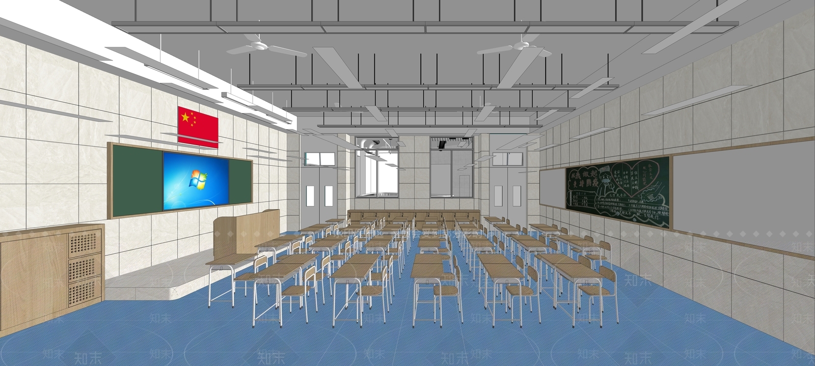 现代学校教室SU模型下载【ID:1151674562】