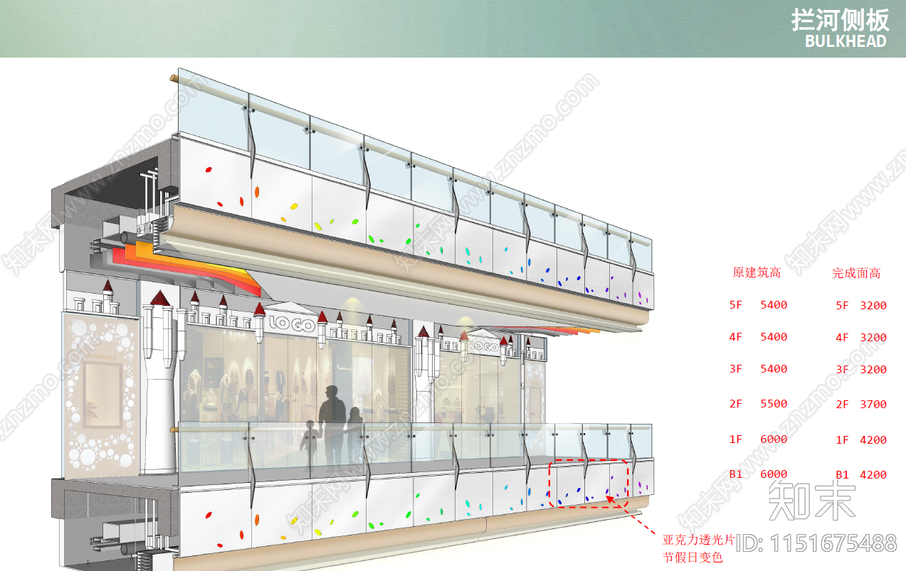 商业中庭玻璃拦河扶手详图施工图下载【ID:1151675488】