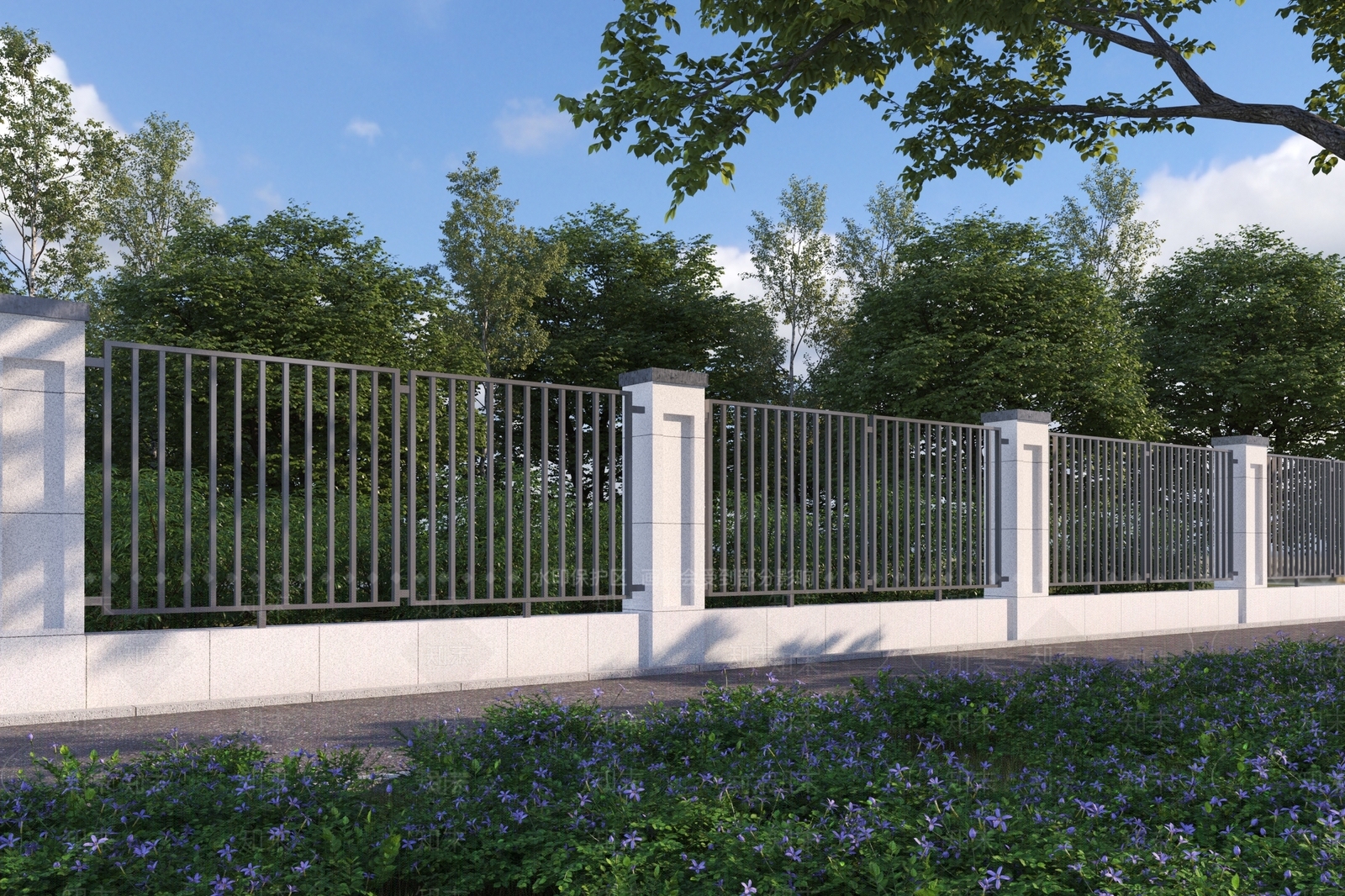 现代围墙3D模型下载【ID:1151676026】